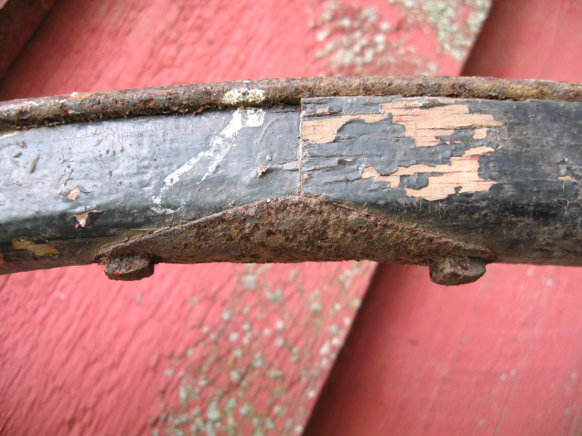 Late 19th Century Two Early Painted Wood and Metal Wagon or Fire Engine Wheels For Sale