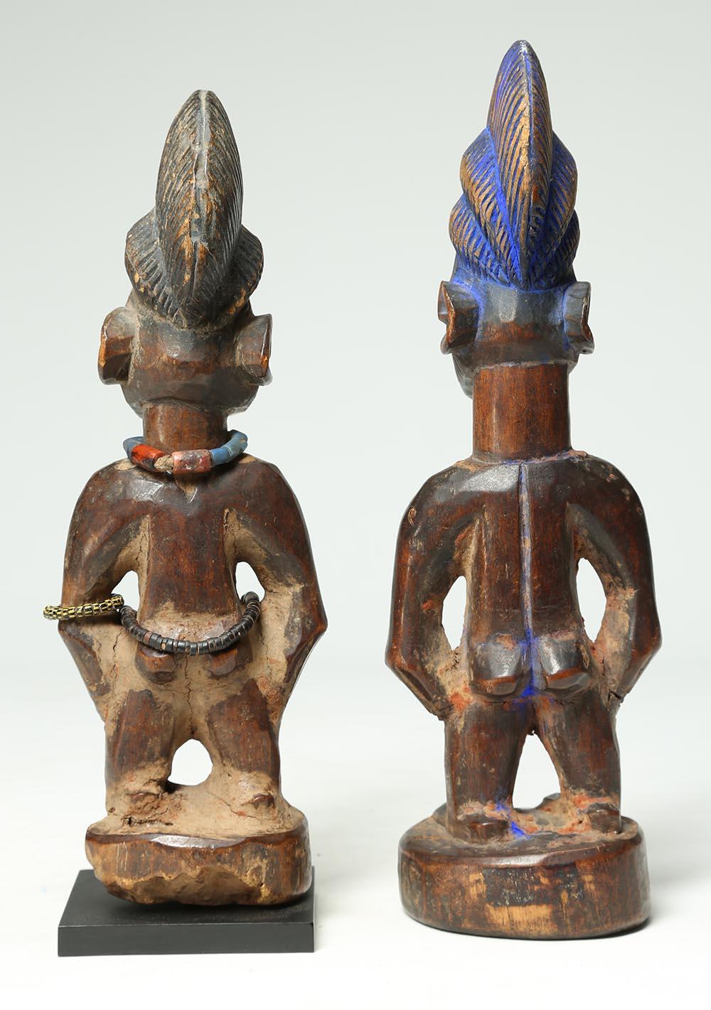 Hand-Carved Two Early Yoruba Tribal Ibeji 