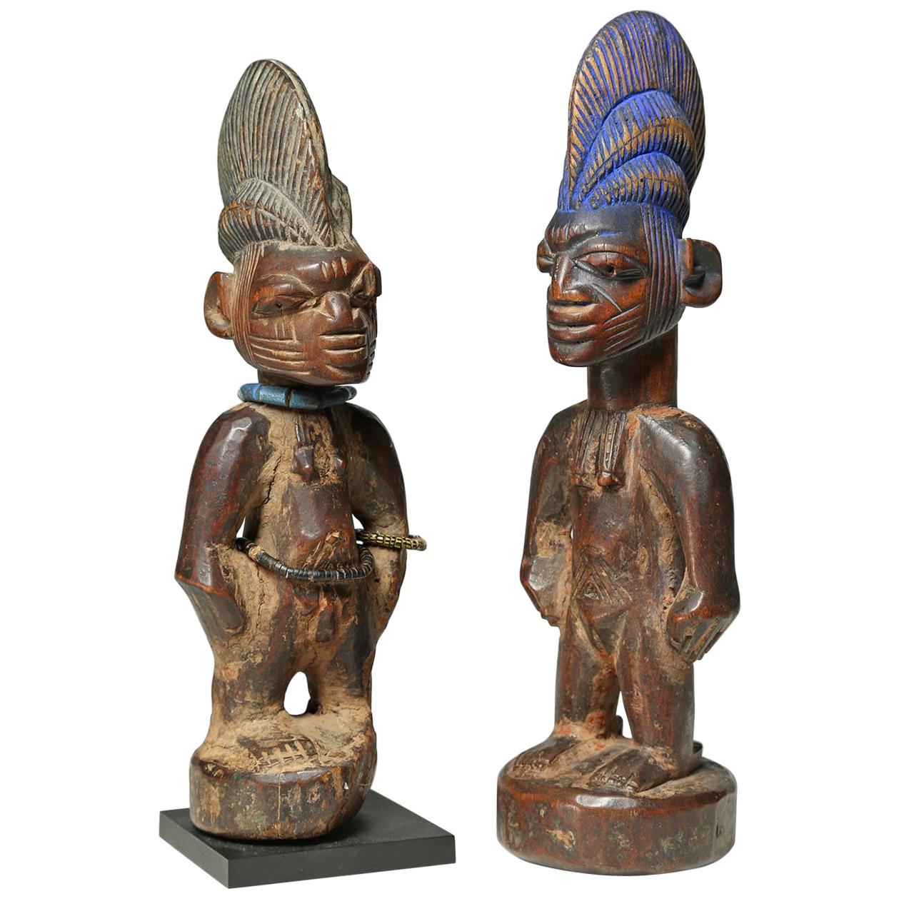 Two Early Yoruba Tribal Ibeji "Twin" Figures, Nigera, Early 20th Century