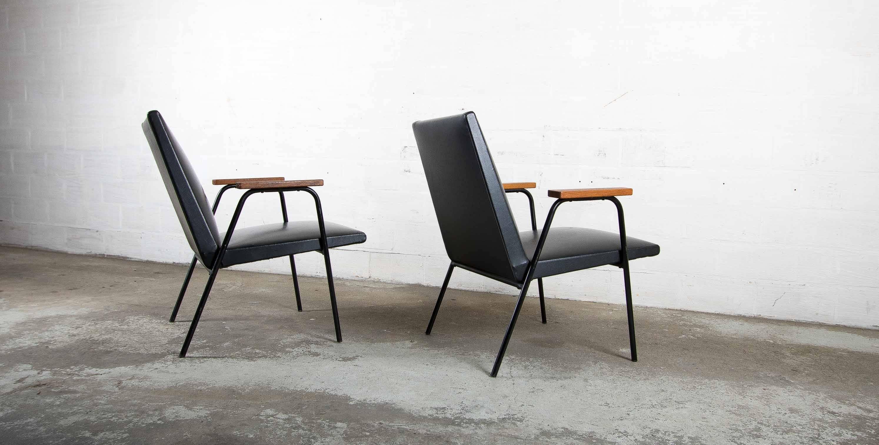 Metal Two Easy Chairs by Pierre Guariche