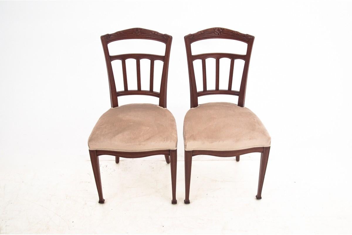 Mid-20th Century Two Eclectic Beech Chairs