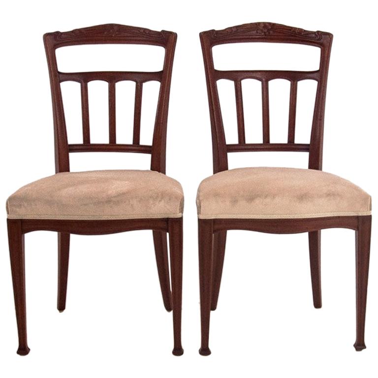 Two Eclectic Beech Chairs