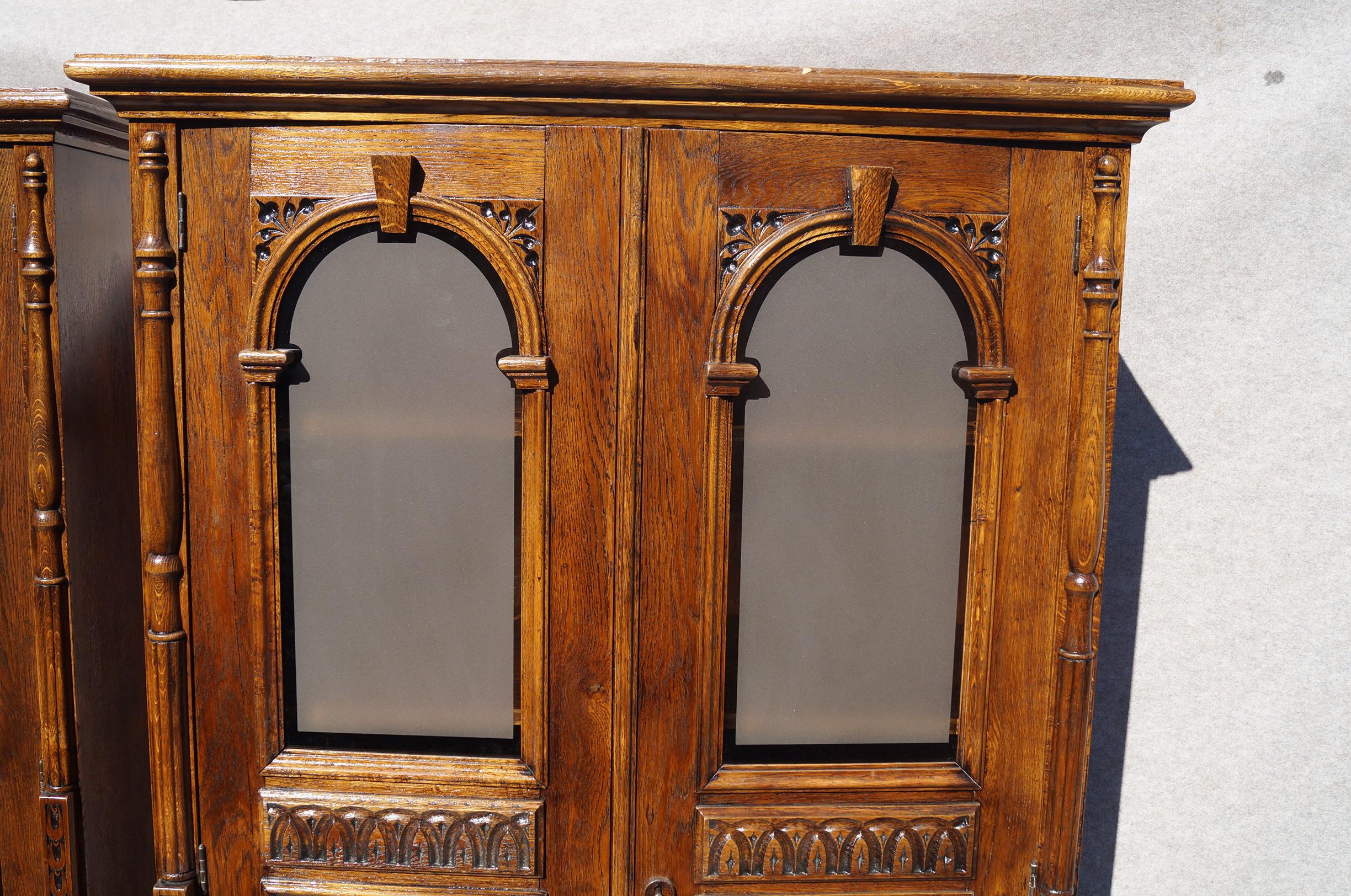 Czech Two Eclectic Twin Bookcases from 1890 For Sale
