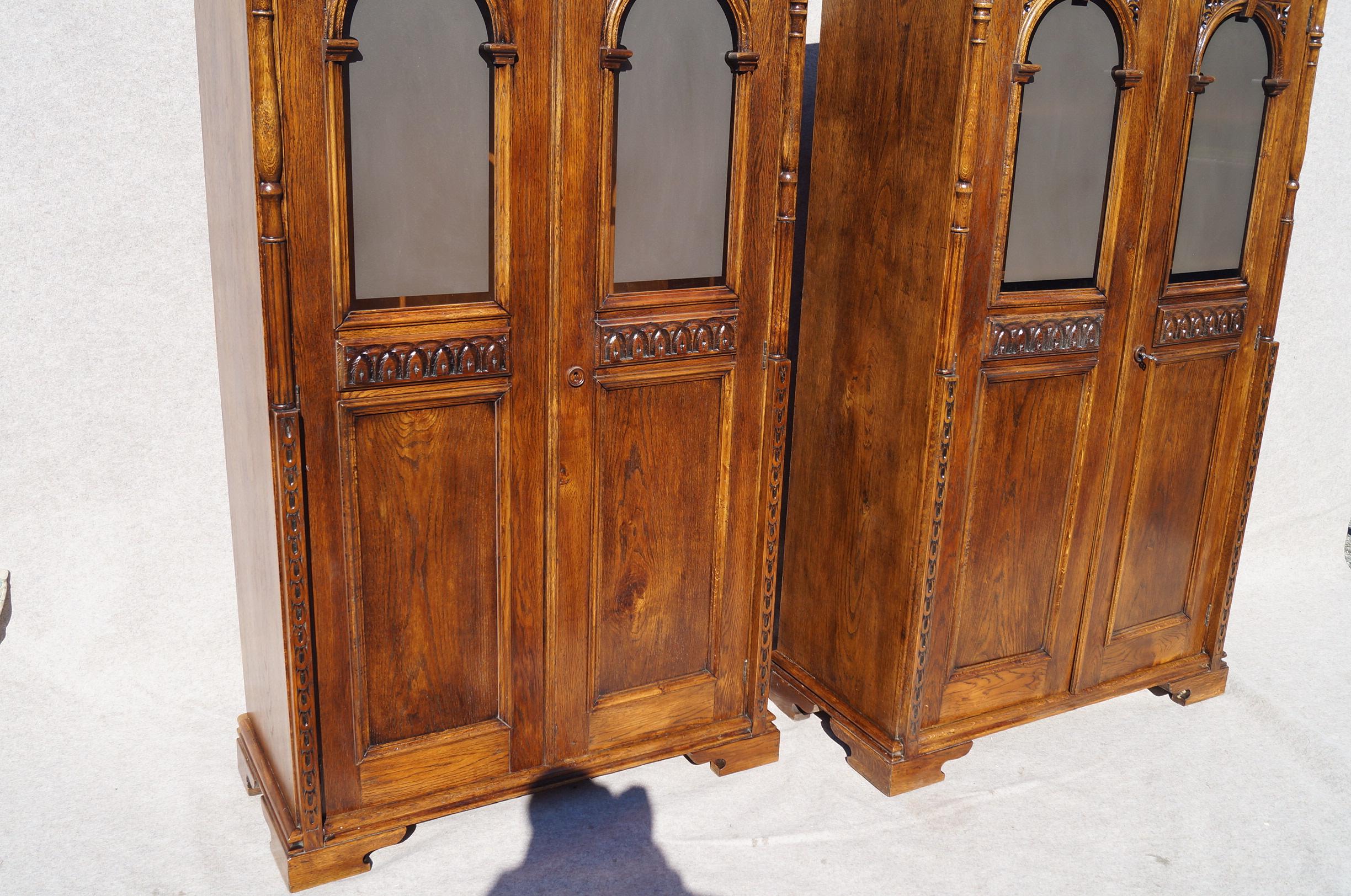 Late 19th Century Two Eclectic Twin Bookcases from 1890 For Sale