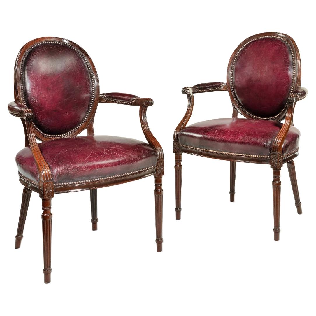 Two Edwardian Mahogany Chairs by Gill & Reigate For Sale