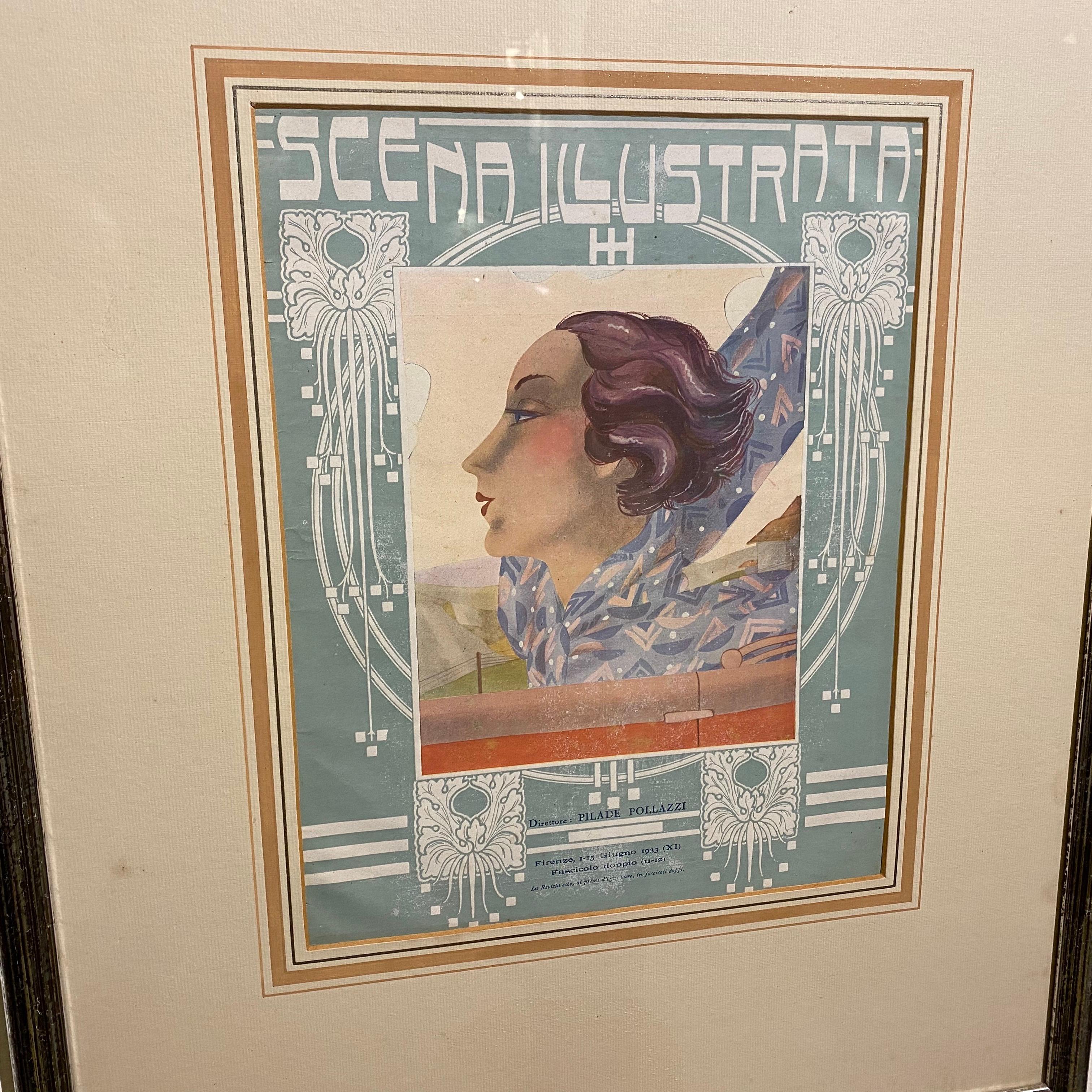 Two Elegant Framed Art Deco Italian Prints, circa 1930 7