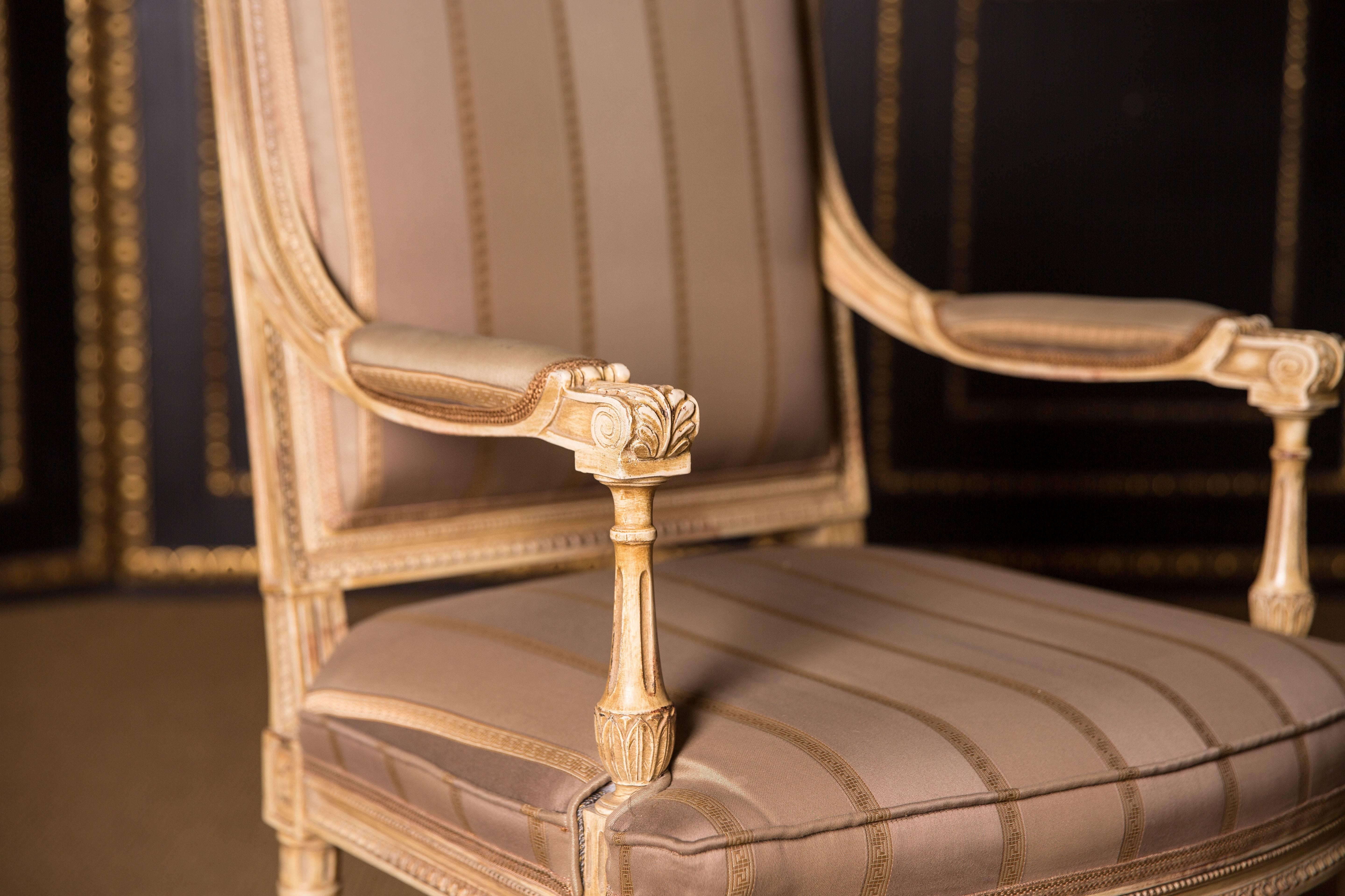 19th Century Two Elegant French Armchairs in the Louis Seize Style