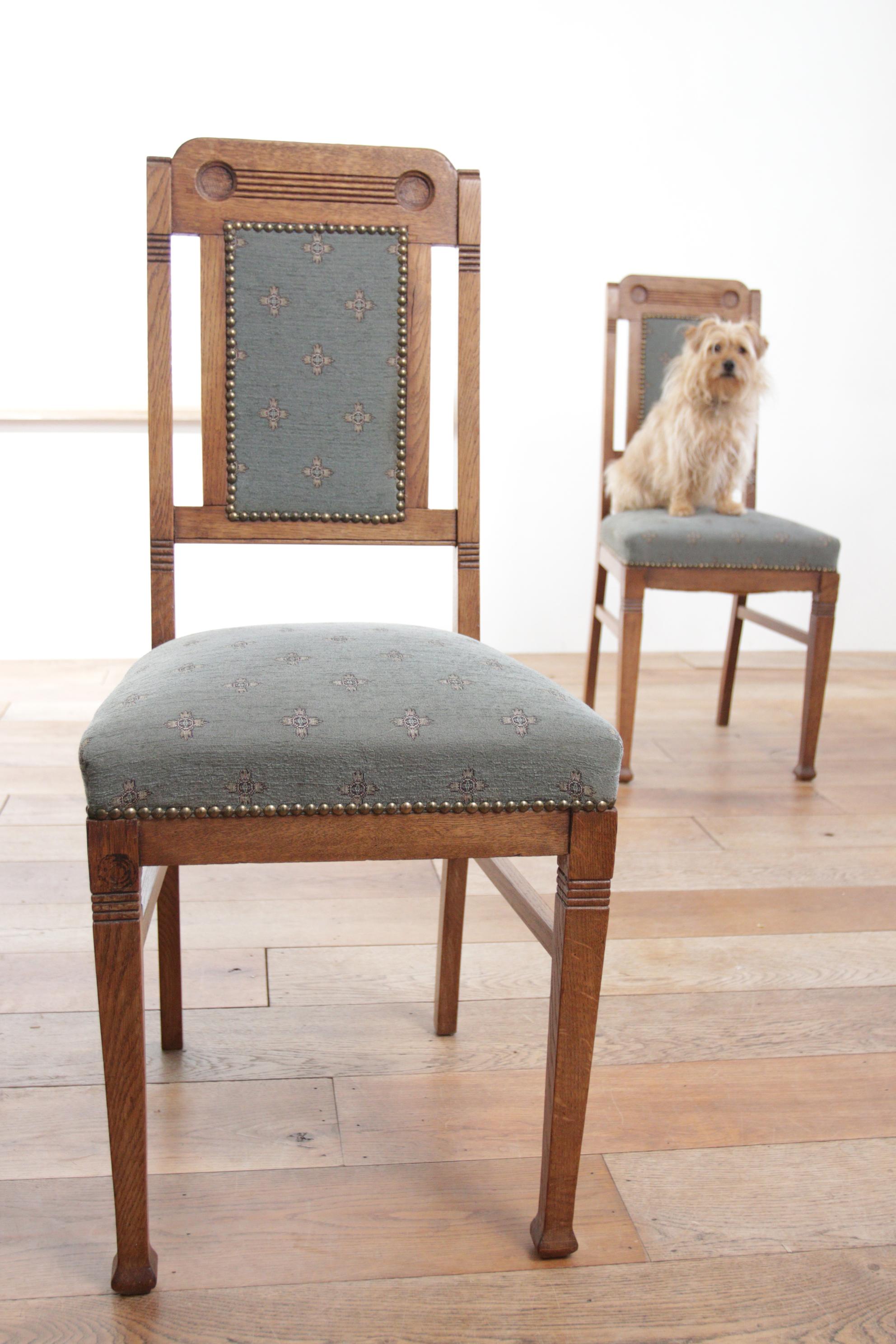 Two Elegant French Art Deco Side Chairs ca 1930 In Good Condition For Sale In Boven Leeuwen, NL
