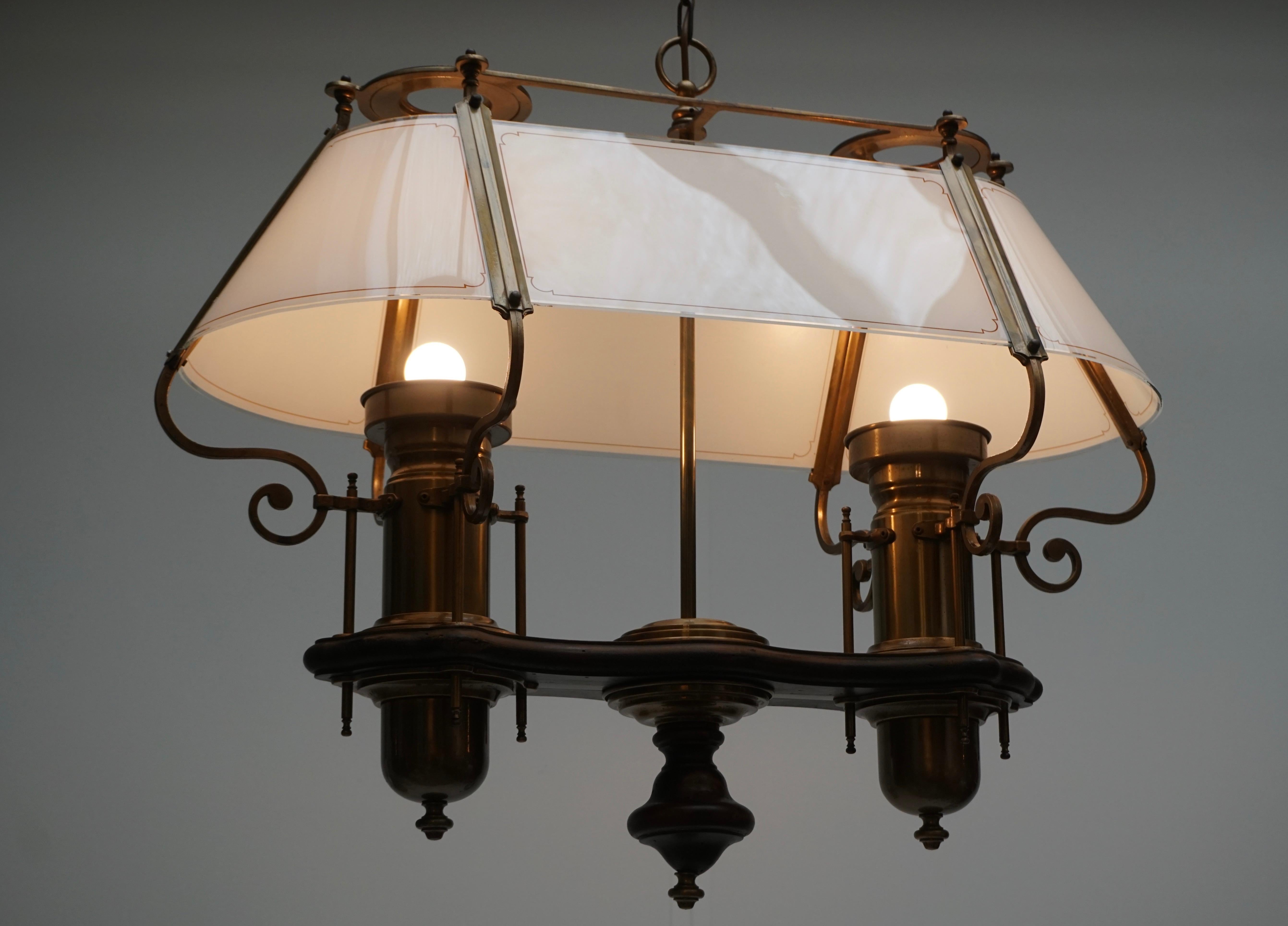 Elegant Glass and Copper Ceiling Light For Sale 4