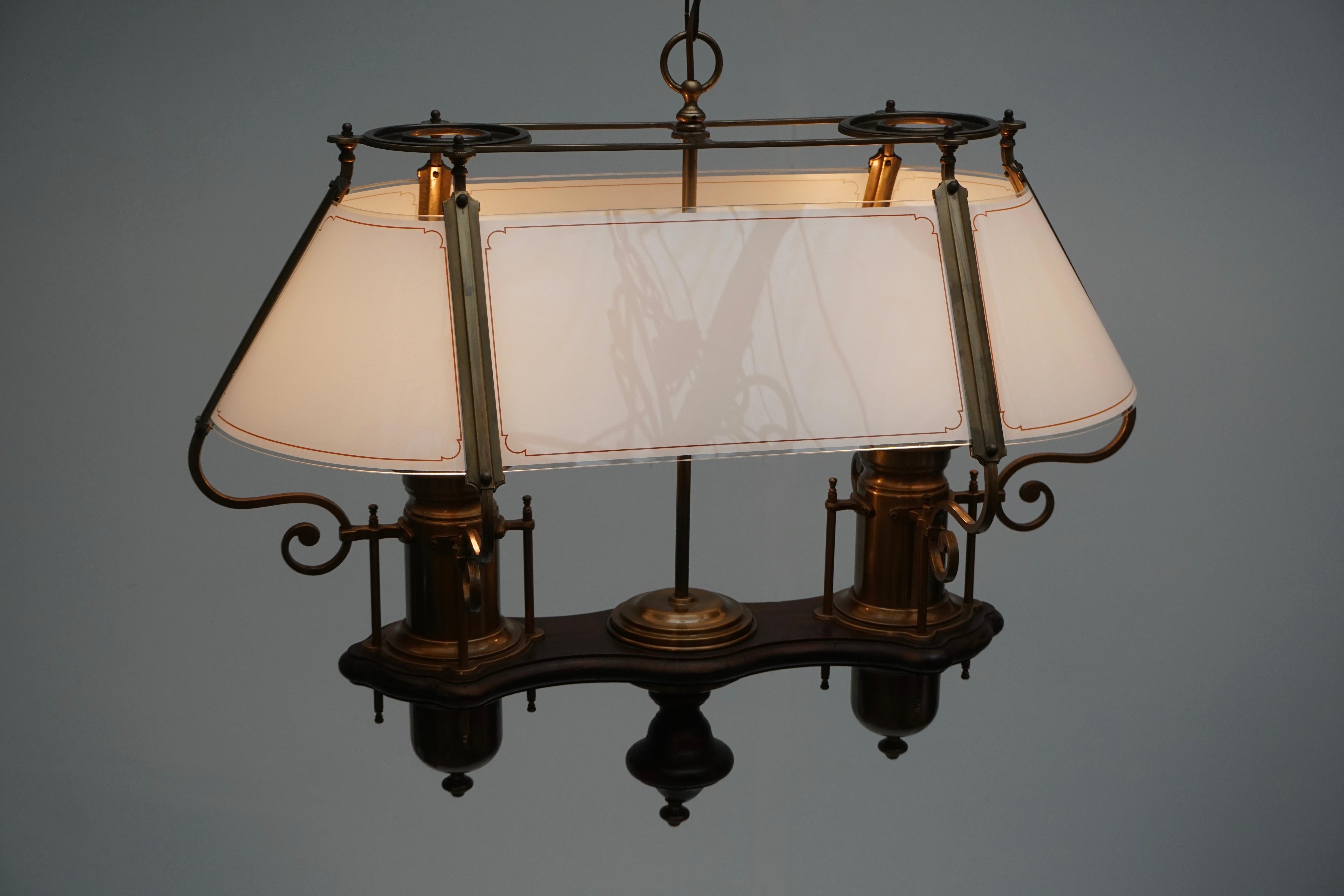 Elegant Glass and Copper Ceiling Light For Sale 5