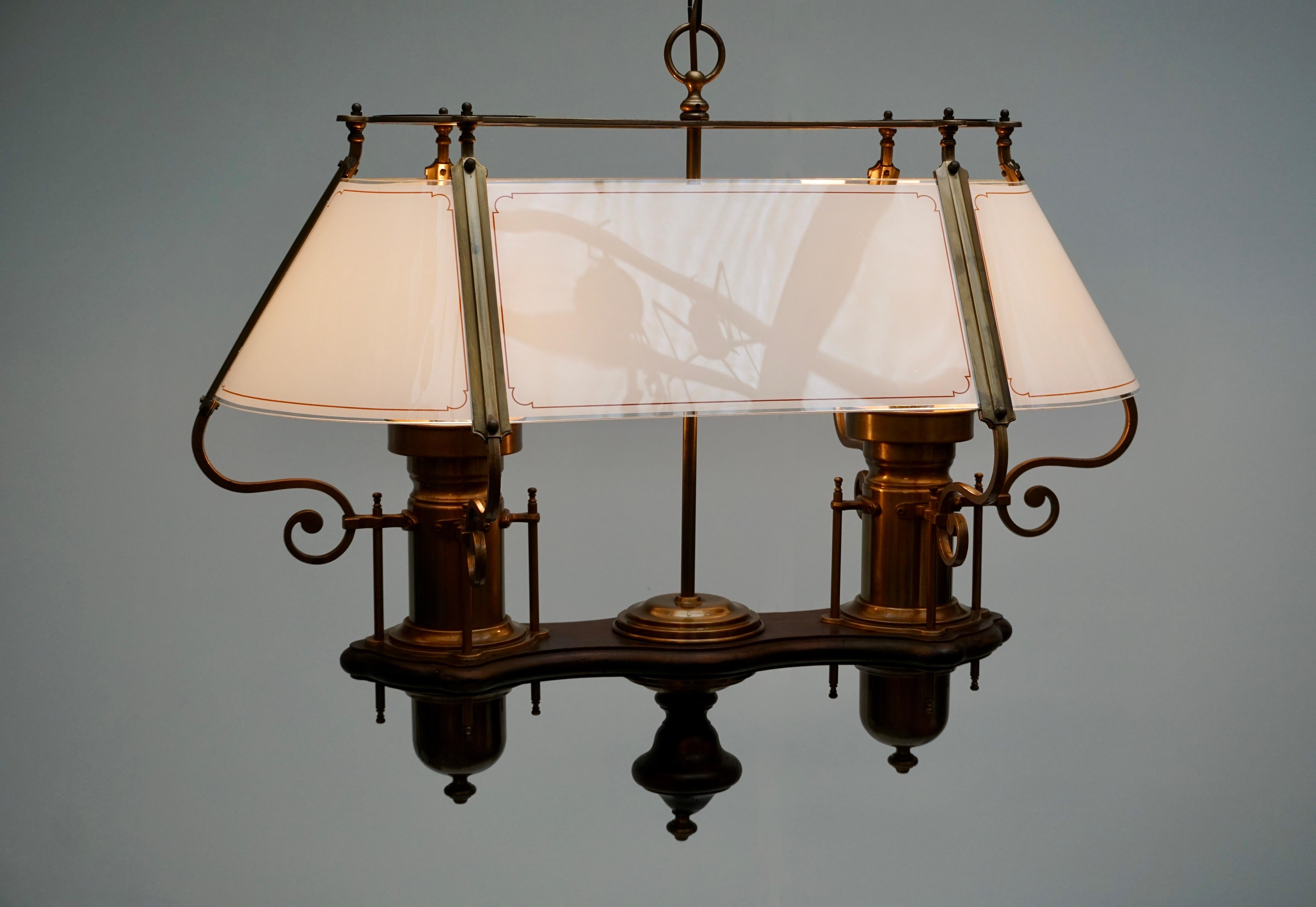 Elegant Glass and Copper Ceiling Light For Sale 6