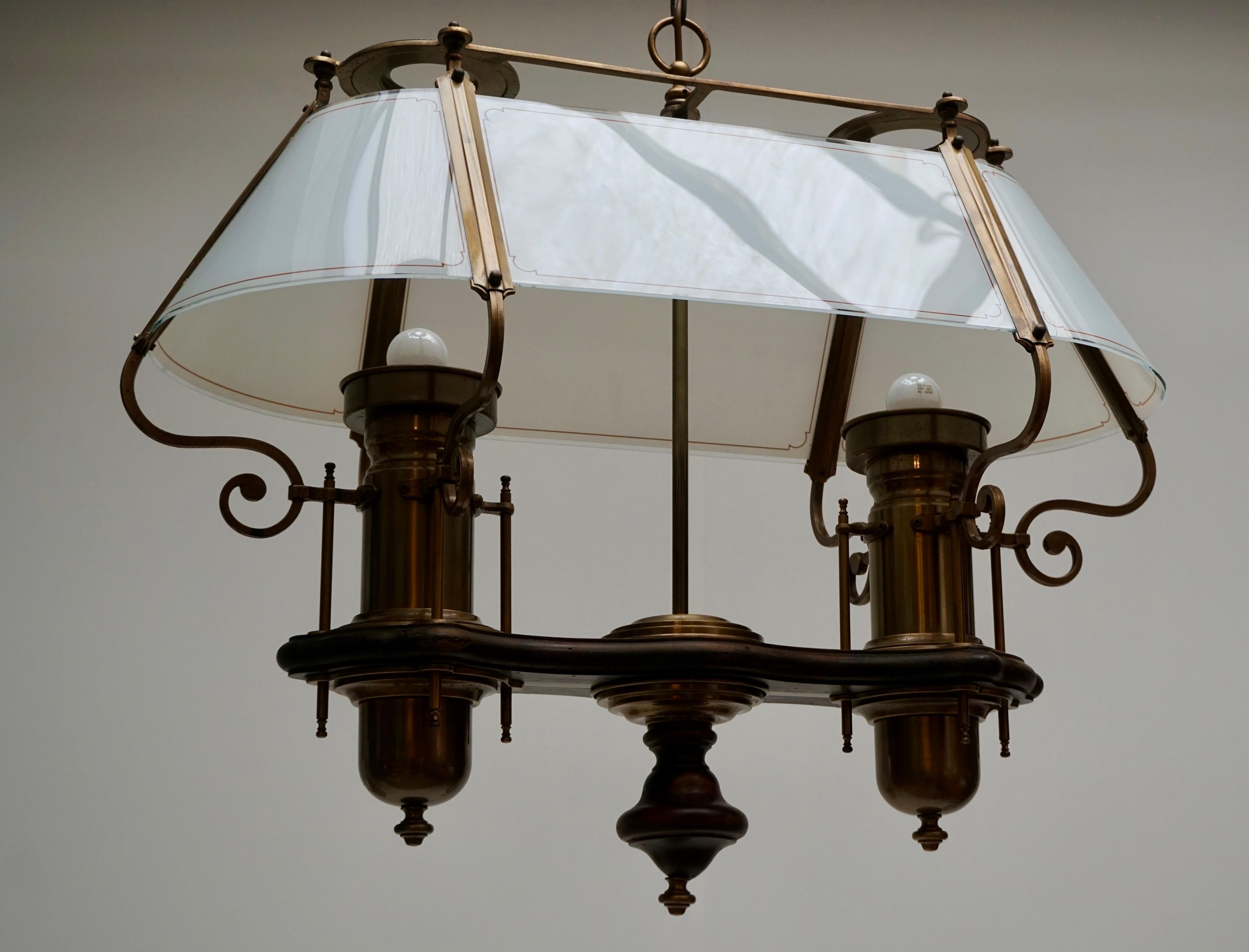 Elegant Glass and Copper Ceiling Light In Good Condition For Sale In Antwerp, BE