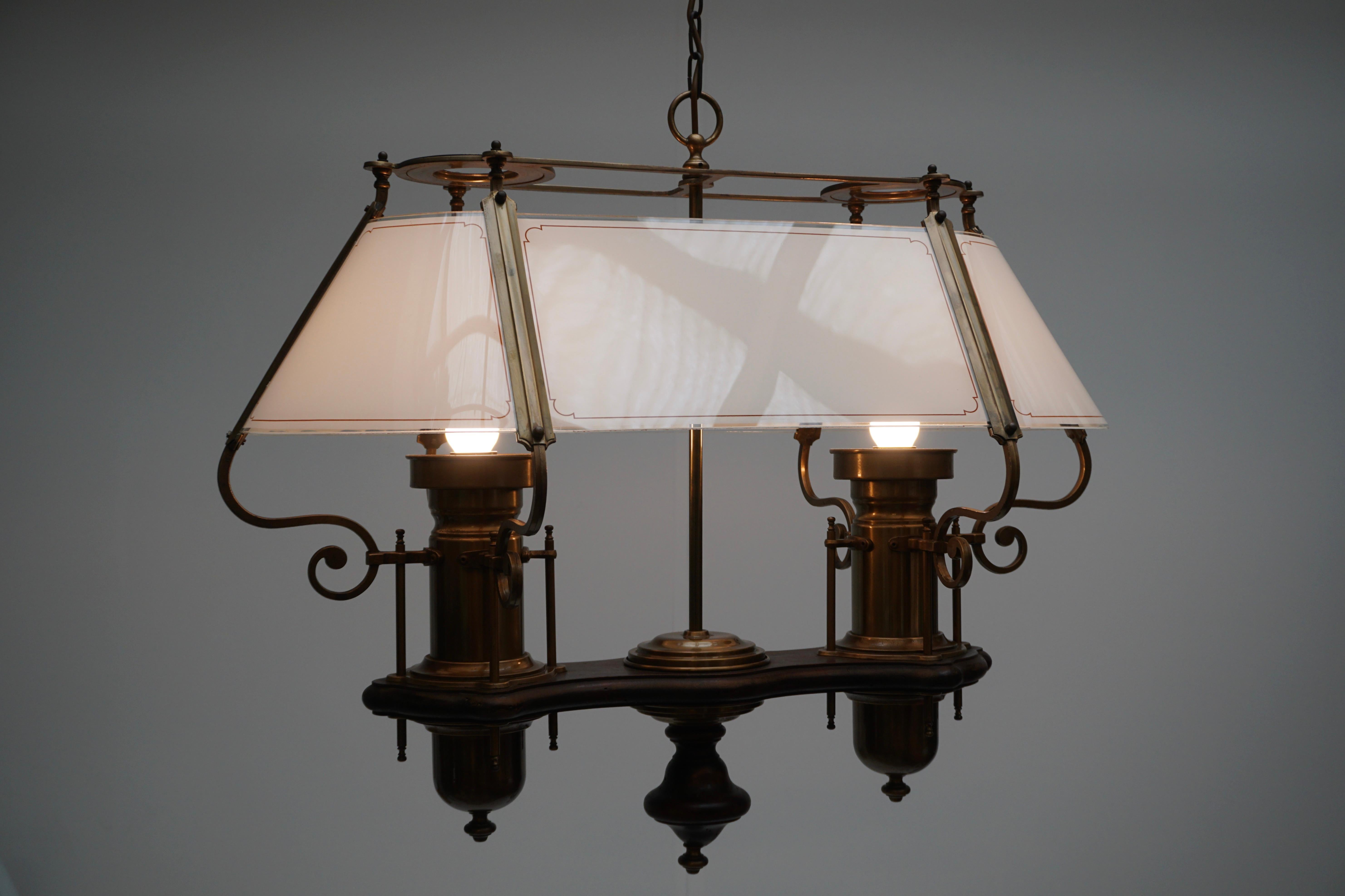 Elegant Glass and Copper Ceiling Light For Sale 2