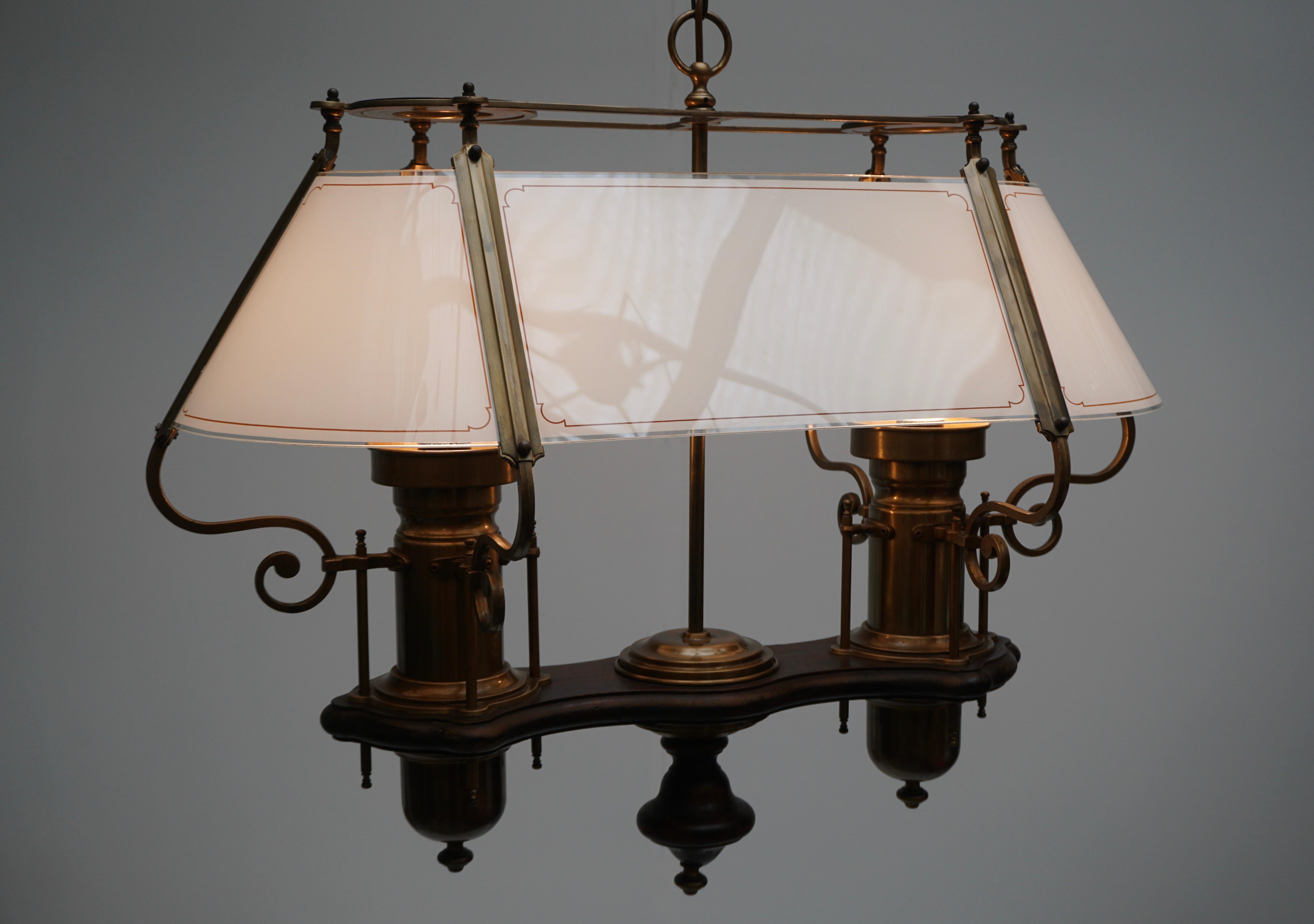 Elegant Glass and Copper Ceiling Light For Sale 3