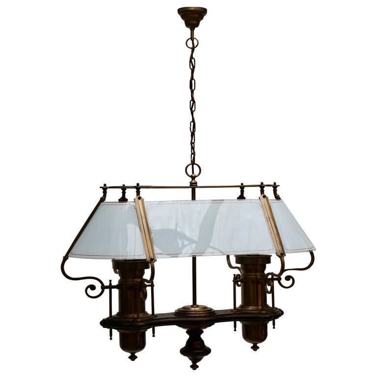 Two Elegant Glass And Copper Ceiling Lights For Sale At 1stdibs