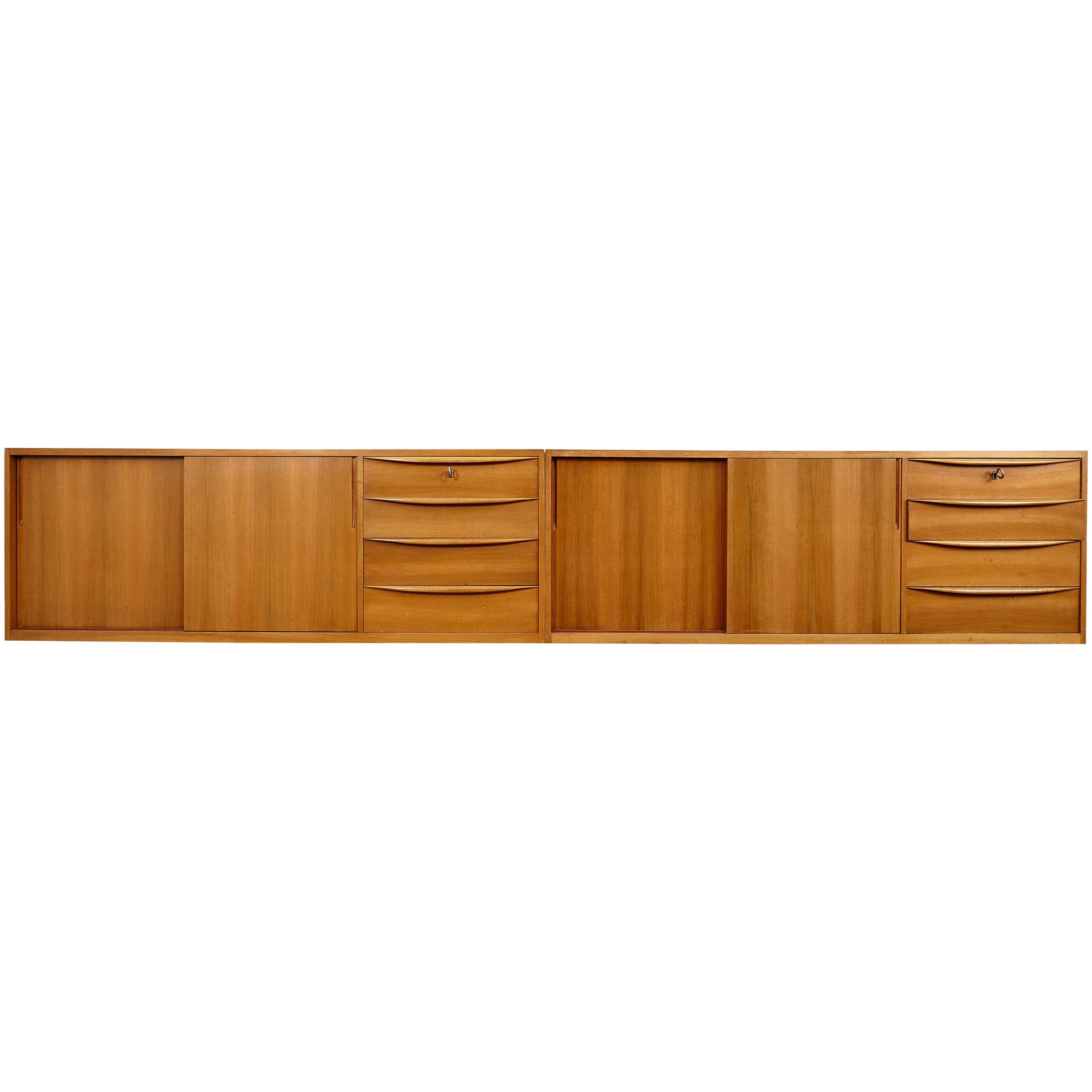 Two Elegant Linear Floating Sideboards from WK Möbel, Germany, 1960s