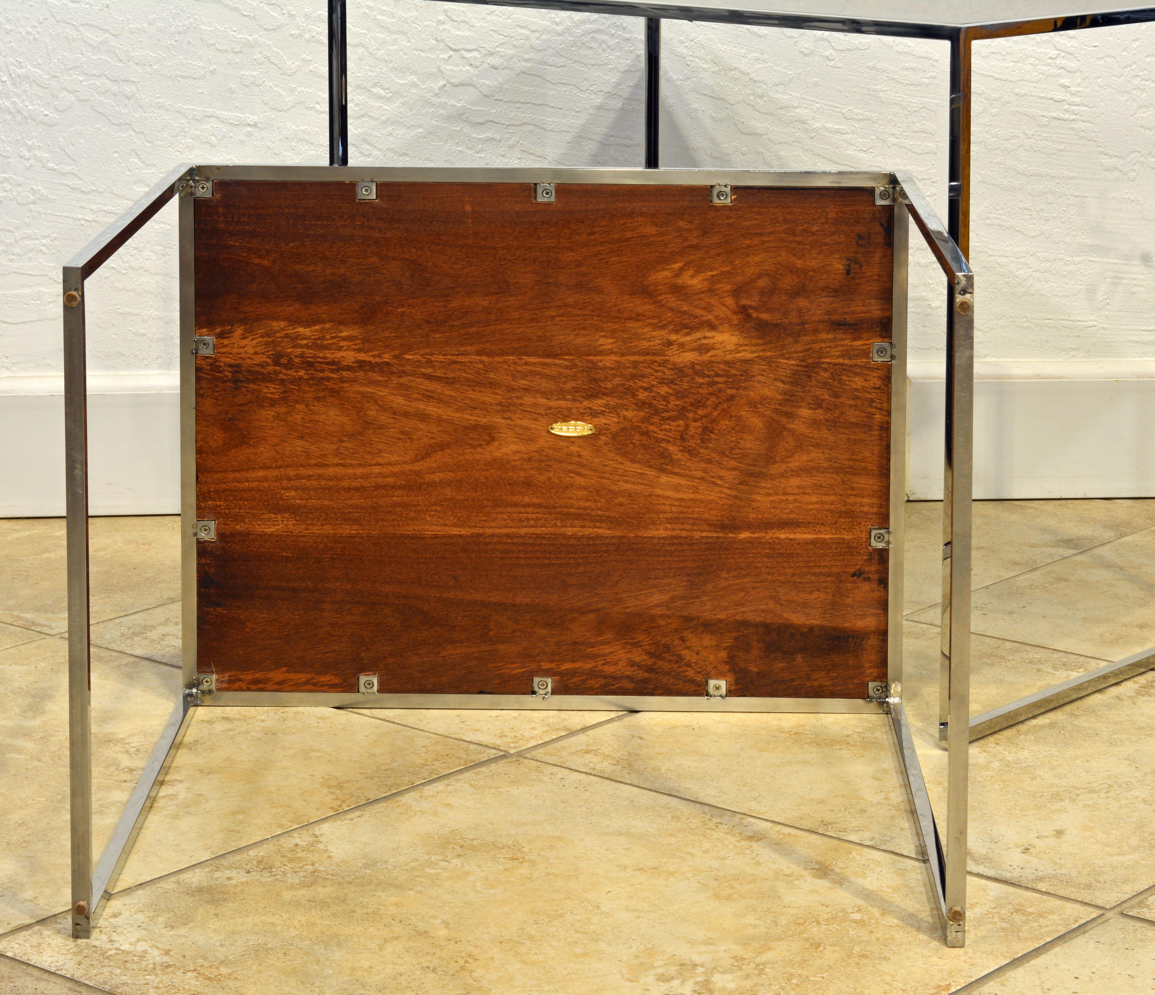 Rosewood Two Elegant Nesting Tables by Michael Kirkpatrick for Decca Bolier Collection For Sale