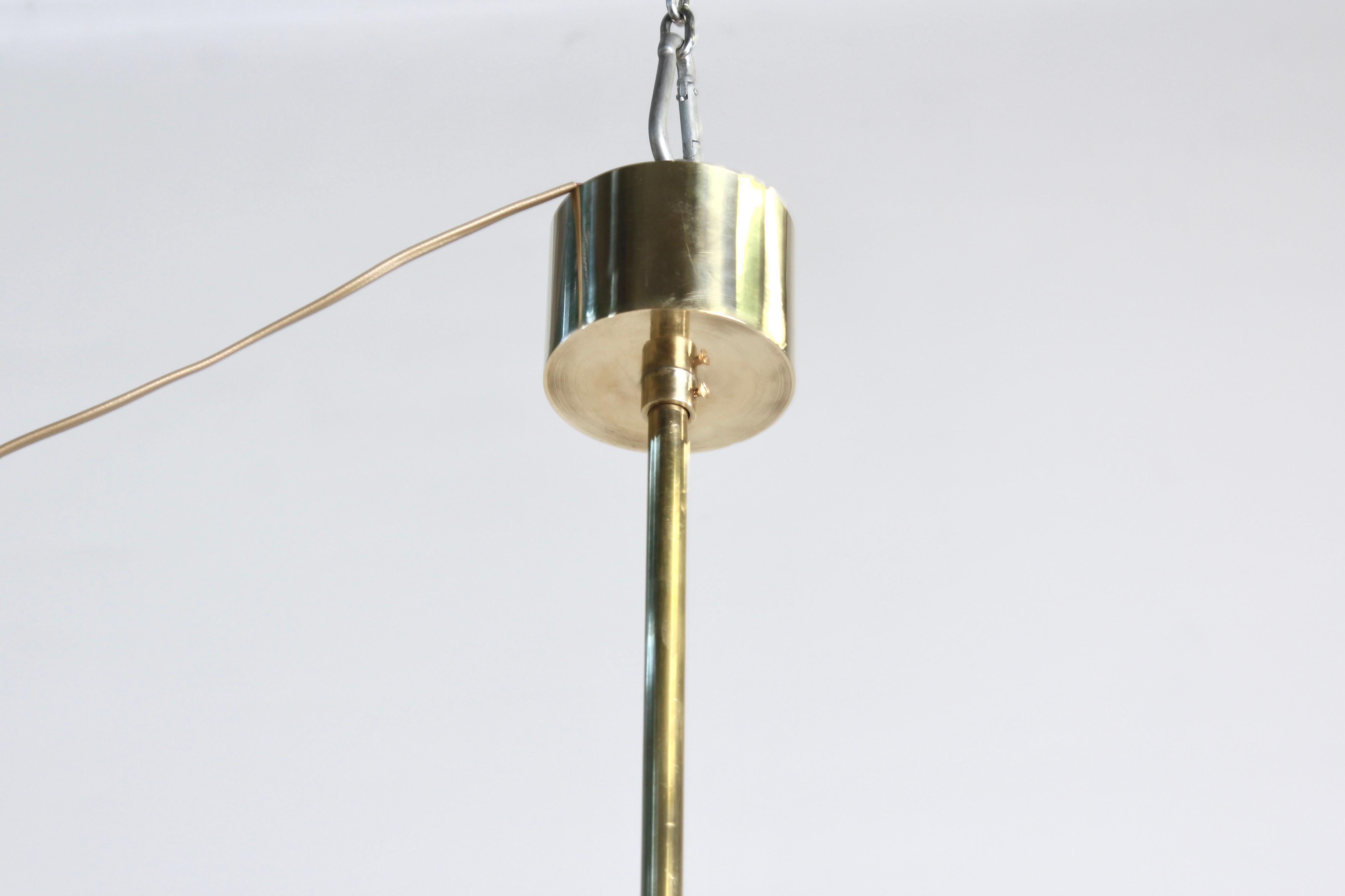 Brass Two Elegant Suspension Lamps from France, 1970s  For Sale