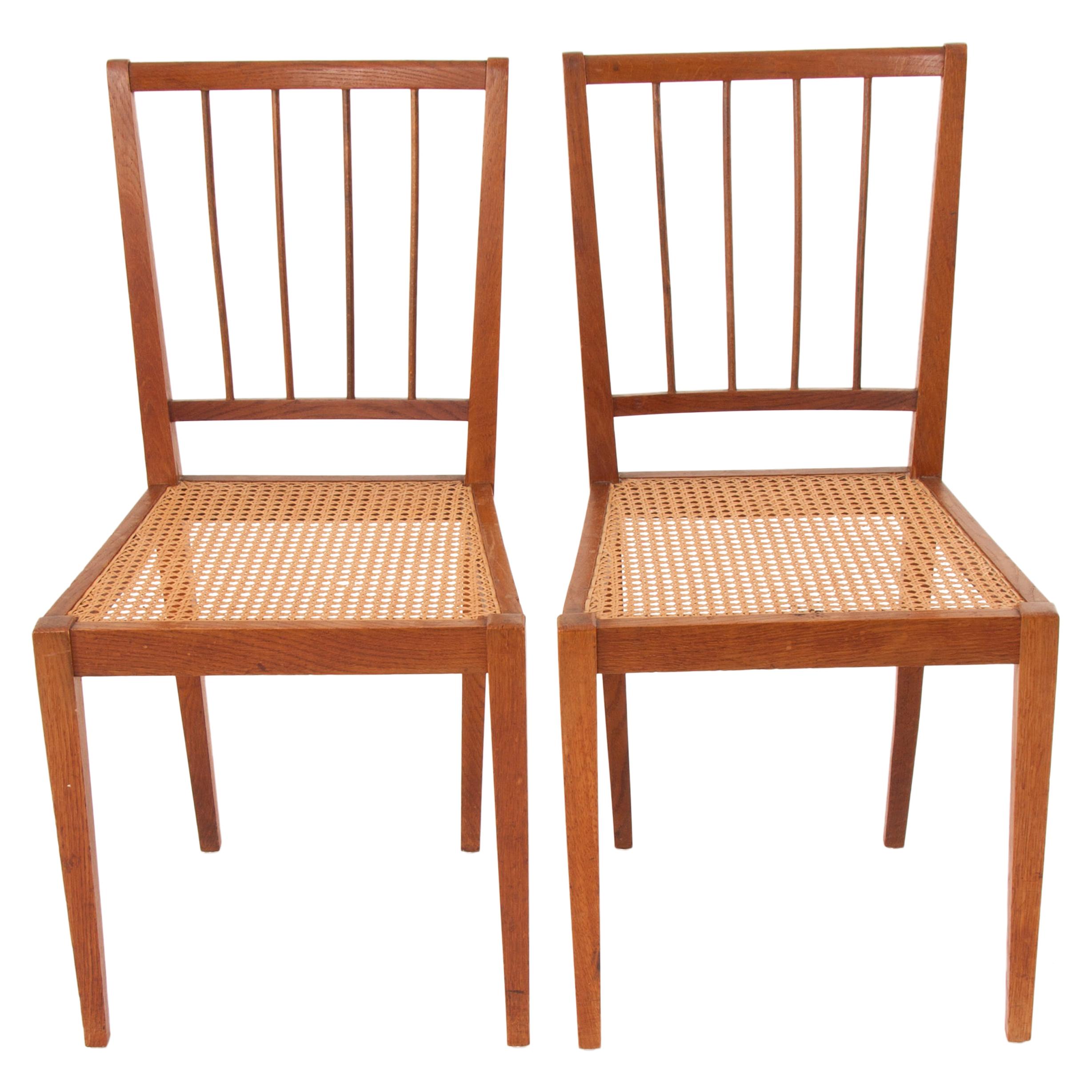 Two Elegant Werkstätte Hagenauer Chairs M006 by Julius Jirasek, Austria, 1930