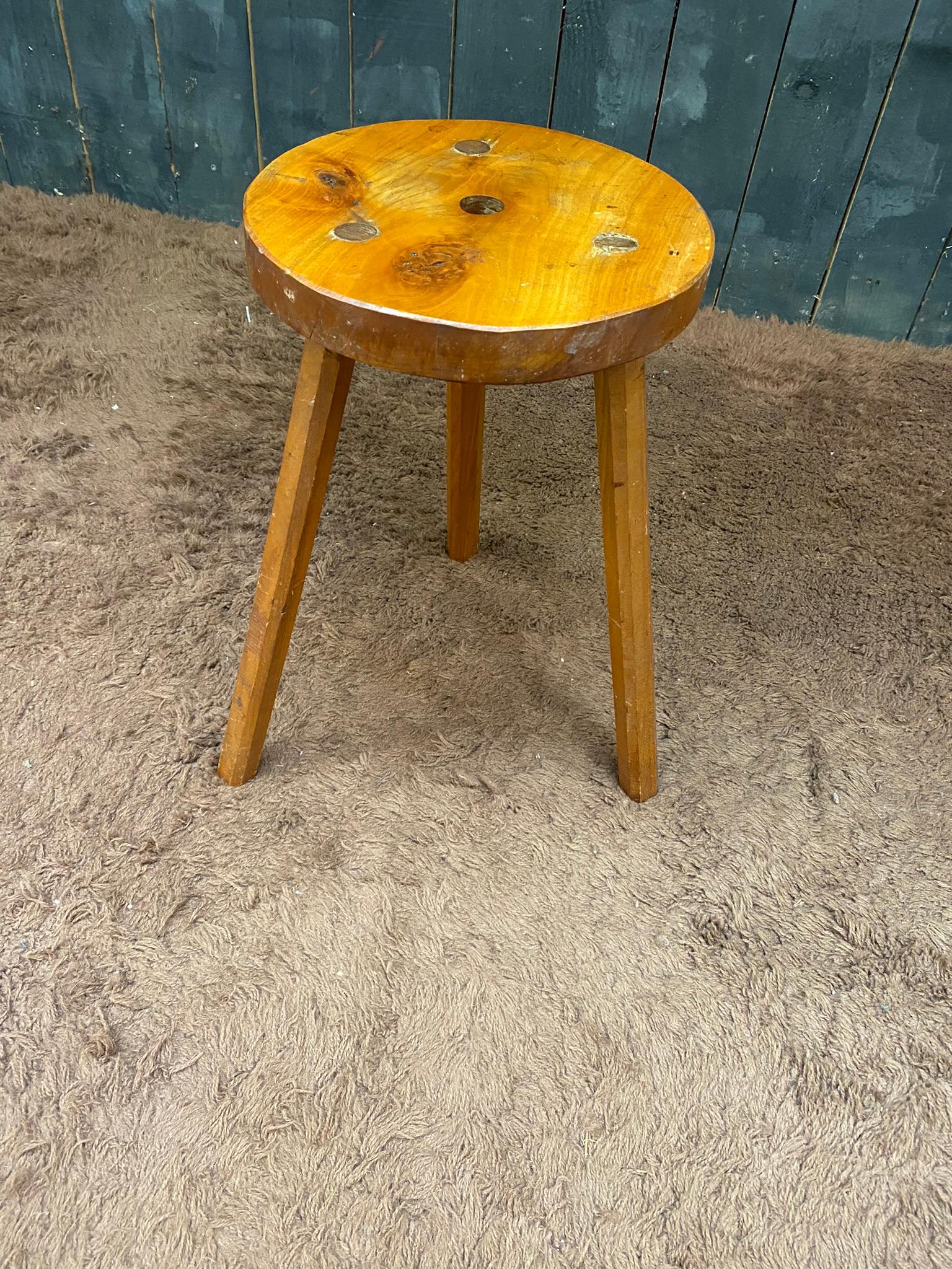 Two Elm Stool circa 1950 For Sale 5