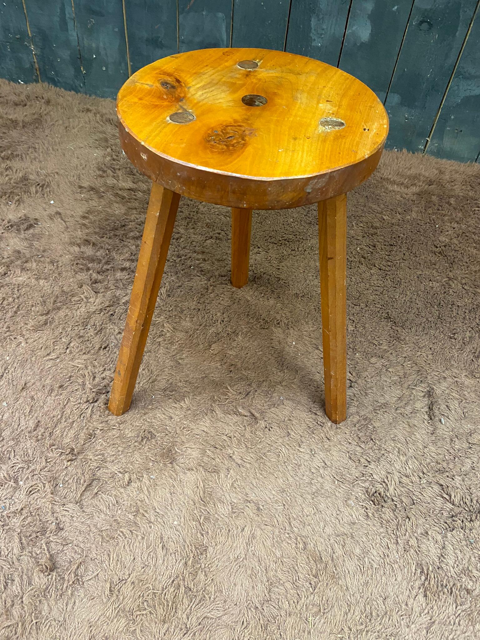 Two Elm Stool circa 1950 For Sale 6