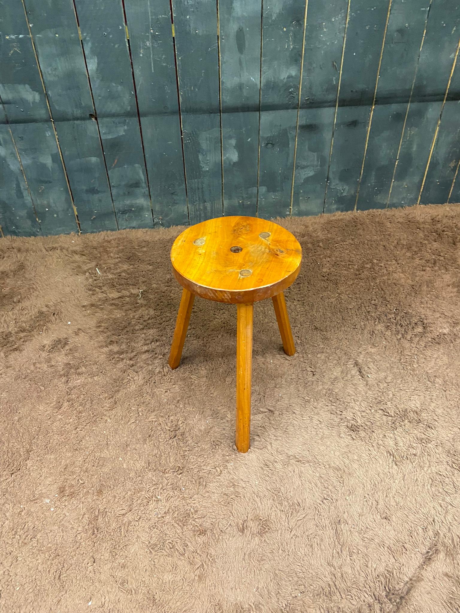 Two Elm Stool circa 1950 In Good Condition For Sale In Saint-Ouen, FR