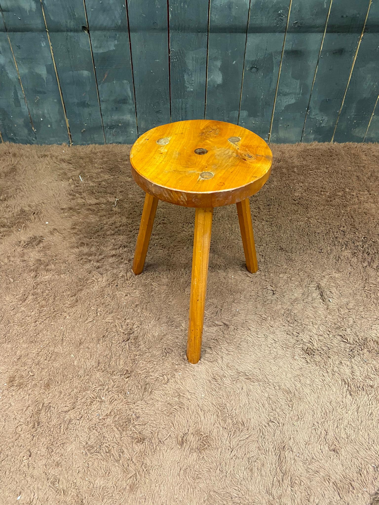 20th Century Two Elm Stool circa 1950 For Sale
