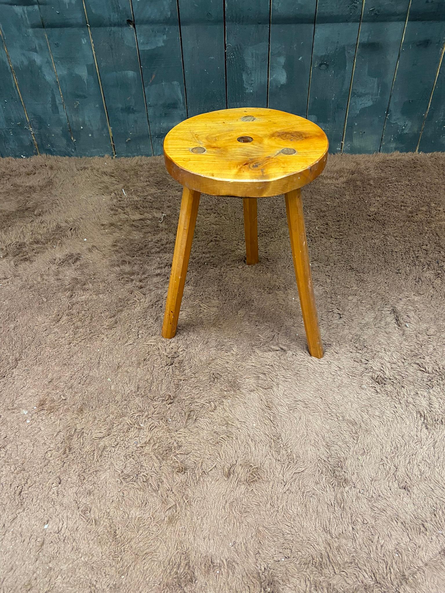 Two Elm Stool circa 1950 For Sale 3