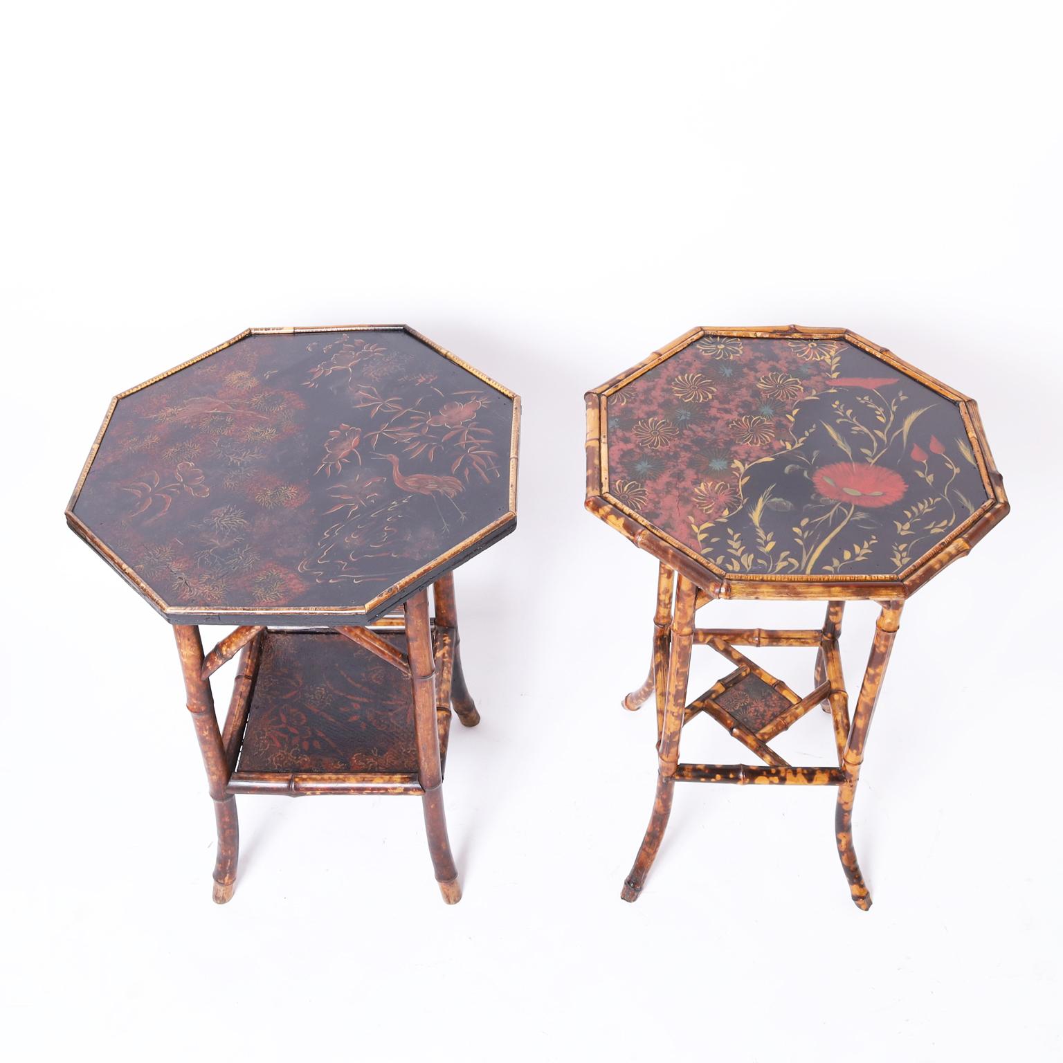 Victorian Two English Bamboo and Lacquer Stands or Tables