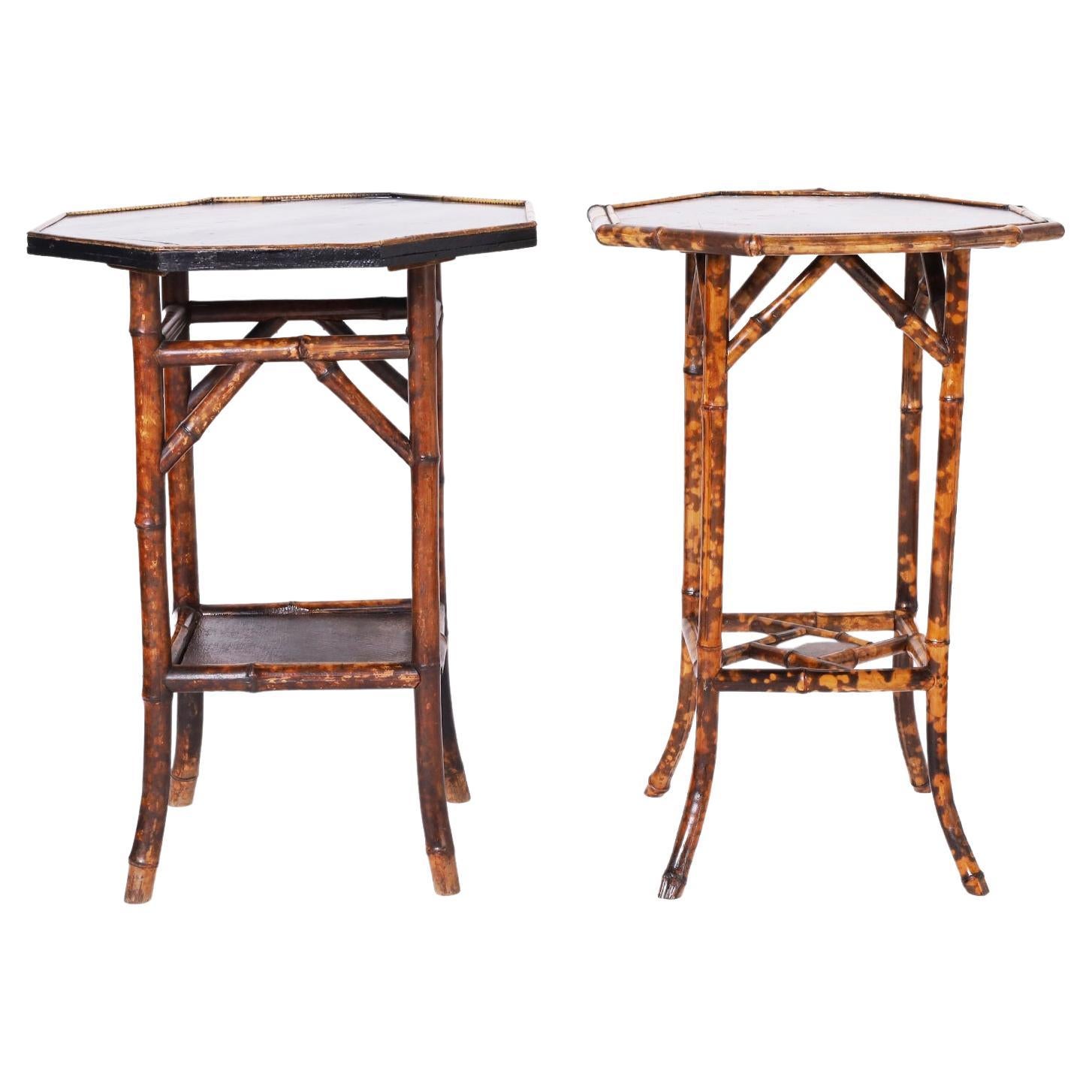 Two English Bamboo and Lacquer Stands or Tables