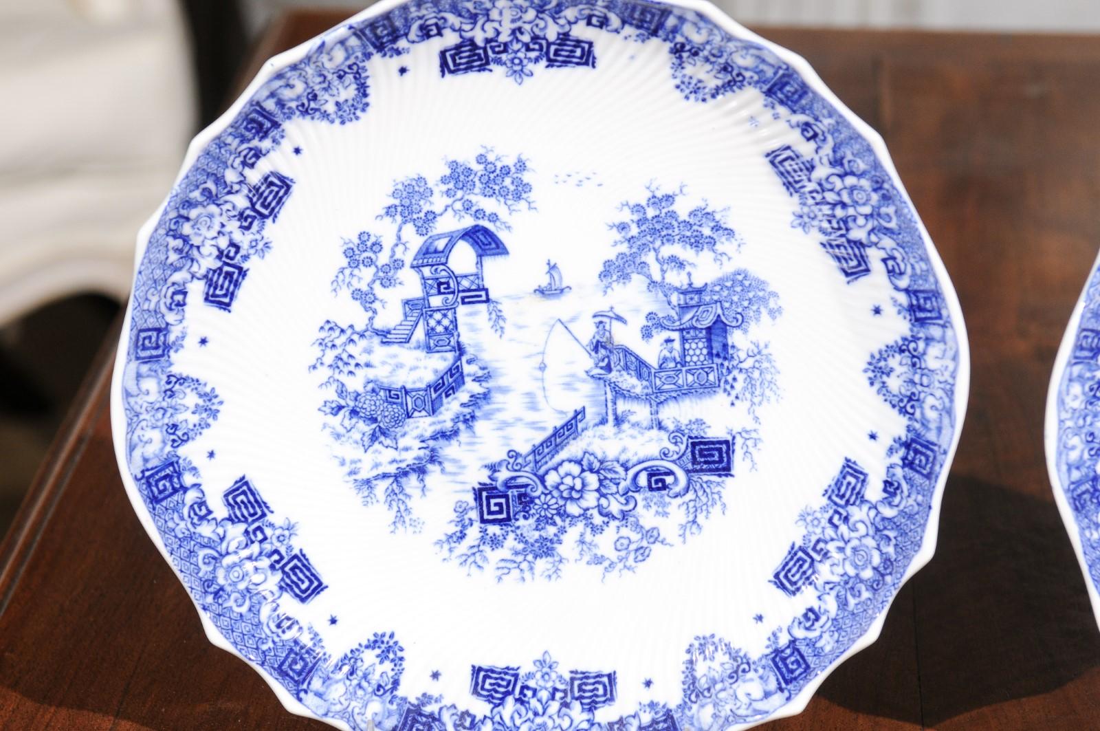 Zwei englische blau-weiße Copeland Spode-Dekoteller aus dem späten 19. Jahrhundert im Angebot 4