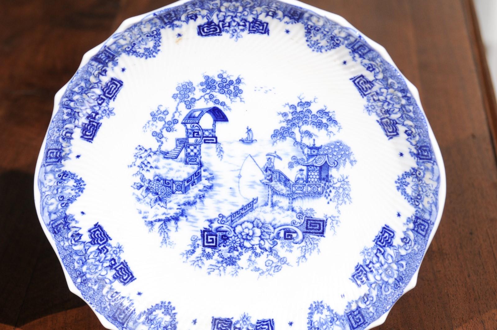 Two English Blue and White Copeland Spode Decorative Plates, Late 19th Century For Sale 3
