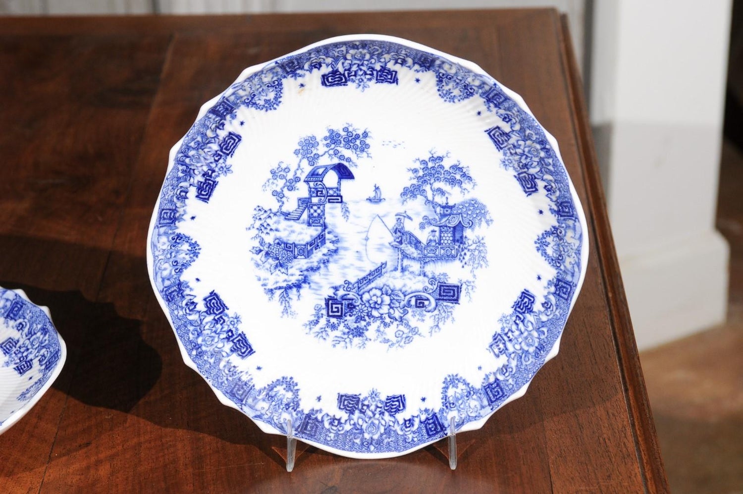 Two English Blue And White Copeland Spode Decorative Plates Late