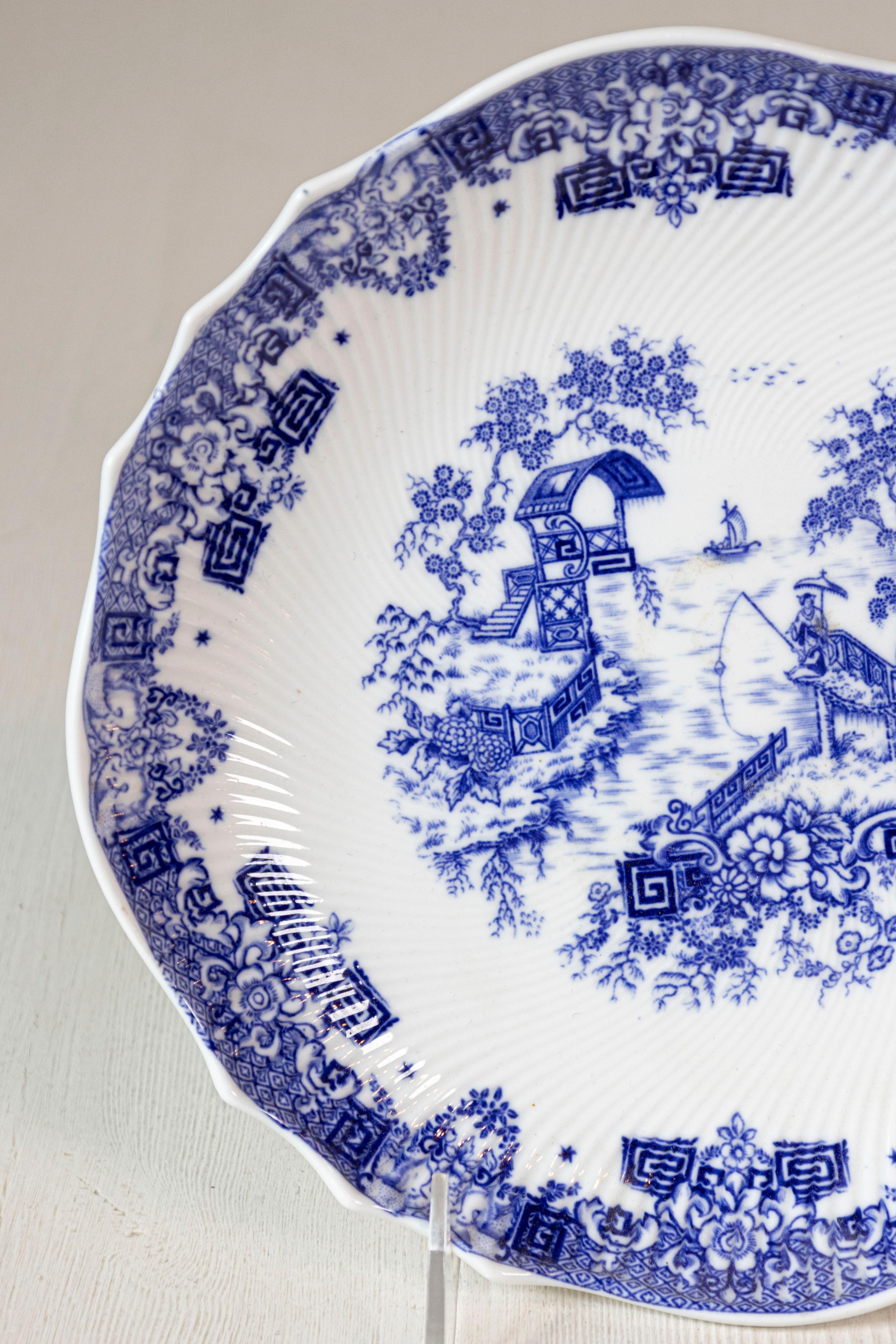 Anglais Deux assiettes décoratives anglaises bleu et blanc de Copeland Spode, fin du 19e siècle en vente