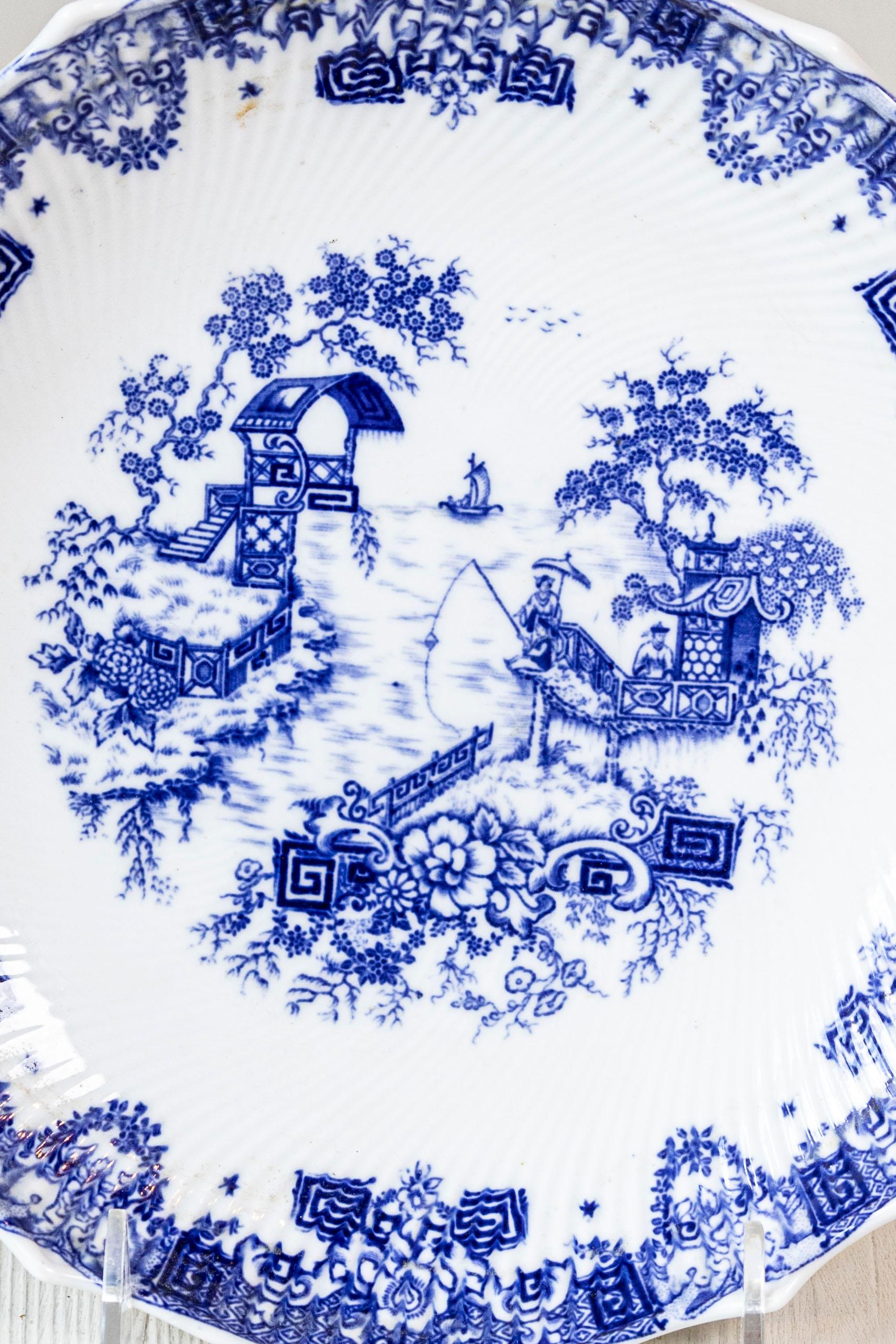 Deux assiettes décoratives anglaises bleu et blanc de Copeland Spode, fin du 19e siècle Bon état - En vente à Atlanta, GA