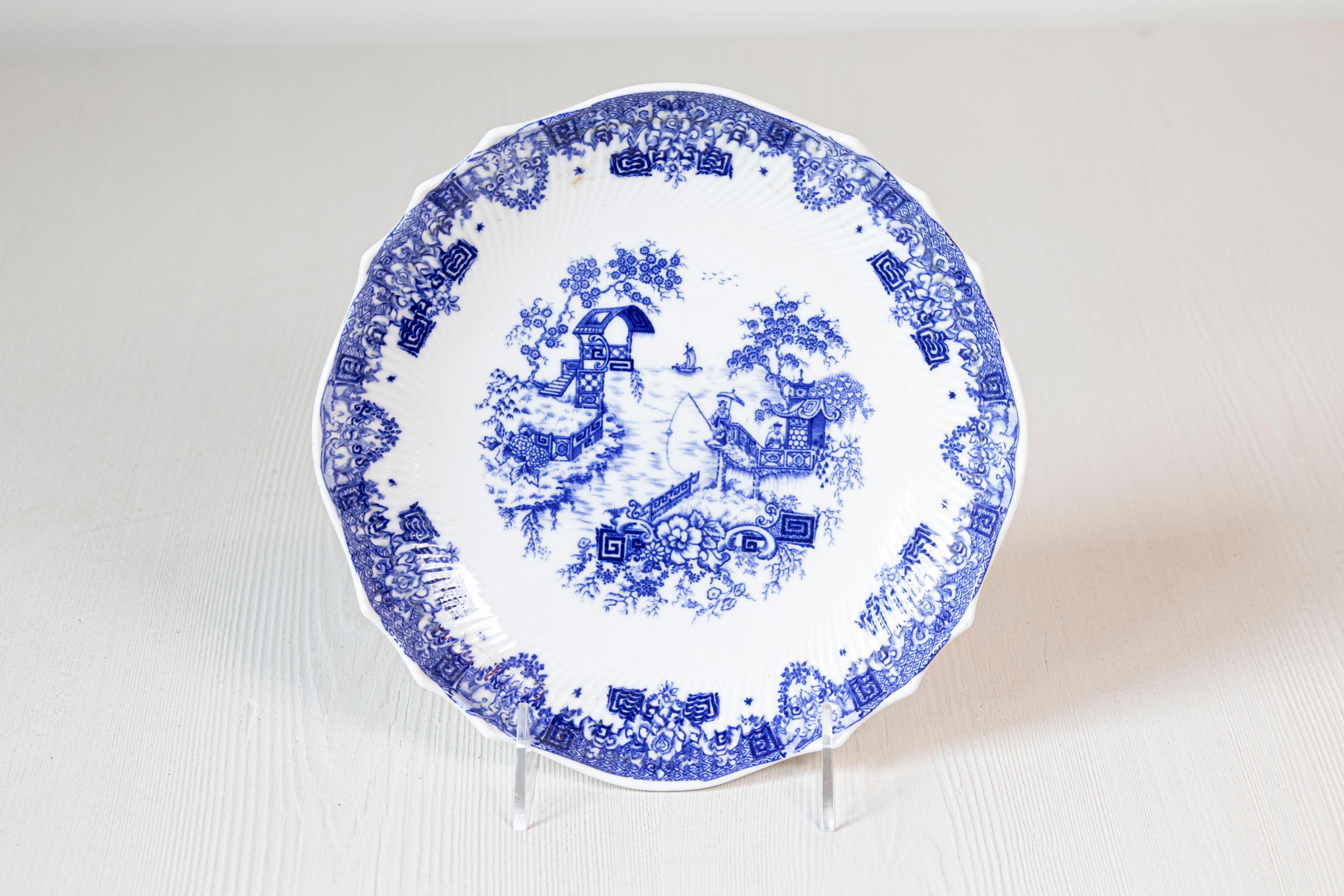 XIXe siècle Deux assiettes décoratives anglaises bleu et blanc de Copeland Spode, fin du 19e siècle en vente