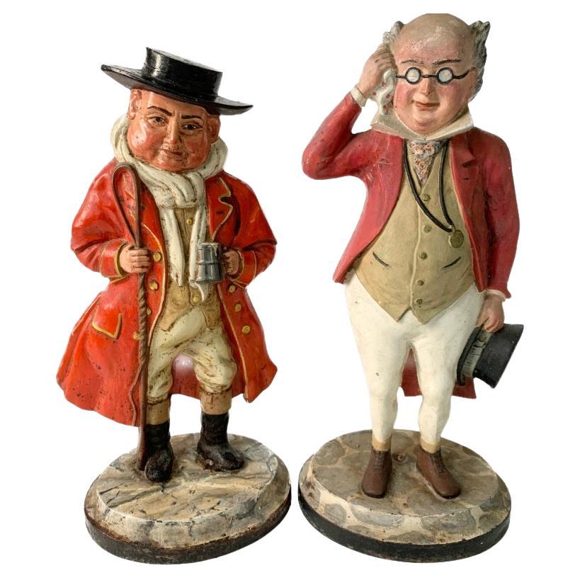 Two English Cast Iron Fireplace Figures From Charles Dickens Pickwick Papers