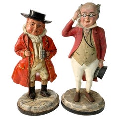 Vintage Two English Cast Iron Fireplace Figures From Charles Dickens Pickwick Papers