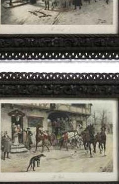 Two English engravings - Gilbert Scott Wright (signed)