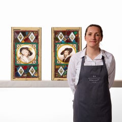Two English Georgian Style Stained Glass Windows