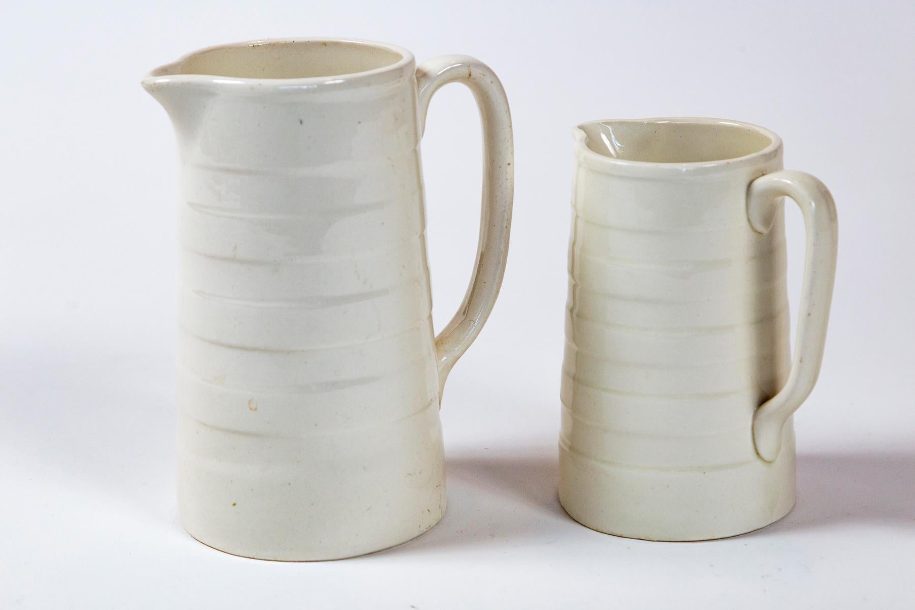 Two English Ironstone Dairy Pitchers, circa 1920 For Sale 5