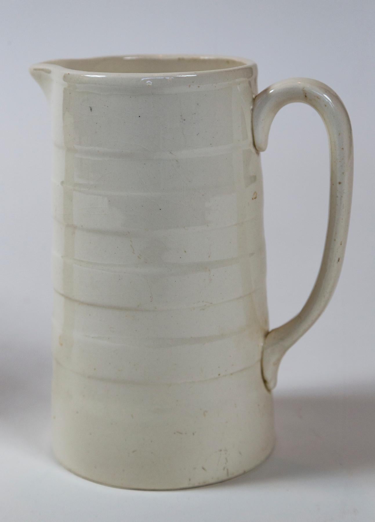 Two English Ironstone Dairy Pitchers, circa 1920 In Good Condition For Sale In Chappaqua, NY