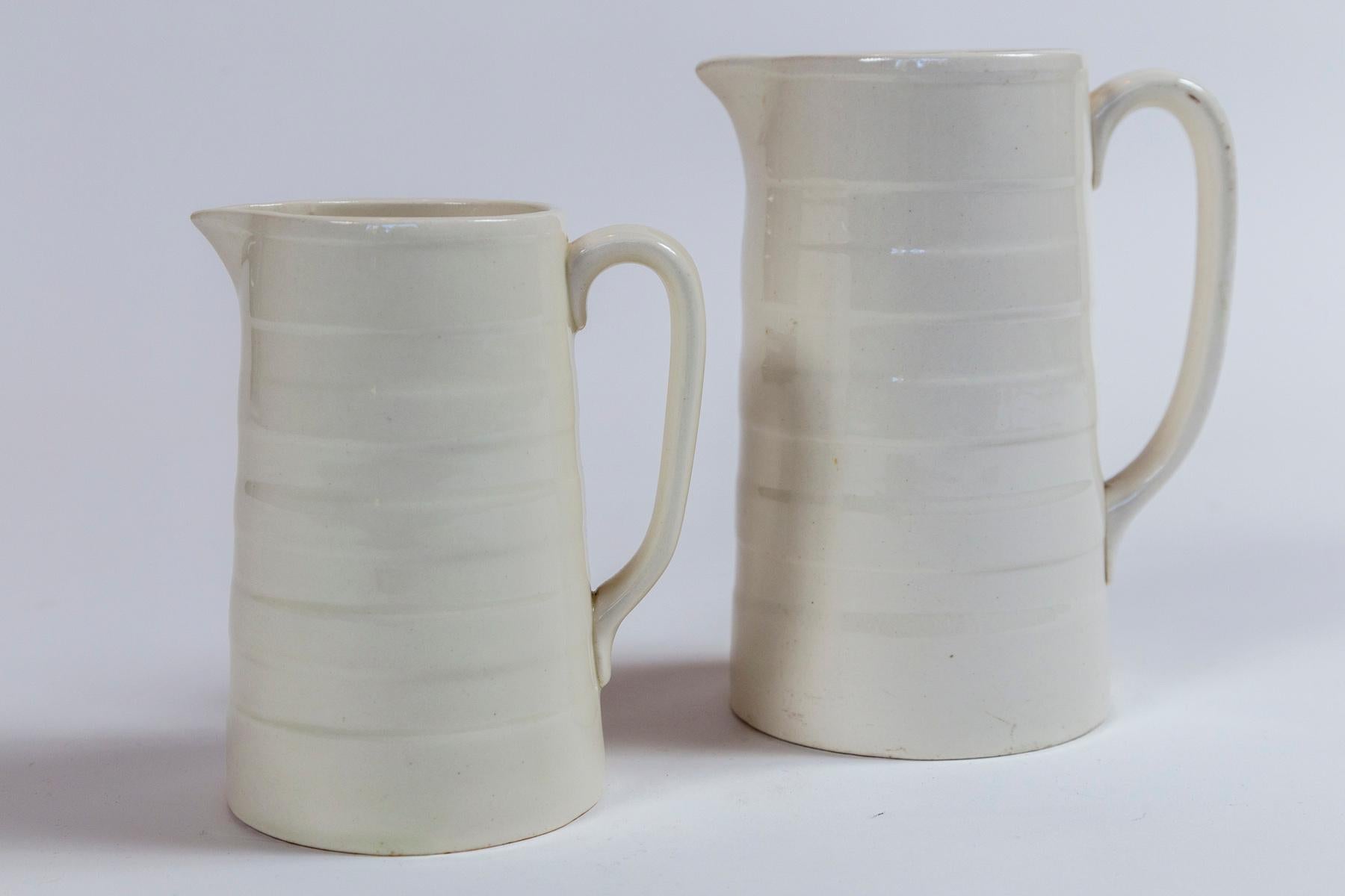 Two English Ironstone Dairy Pitchers, circa 1920 For Sale 2