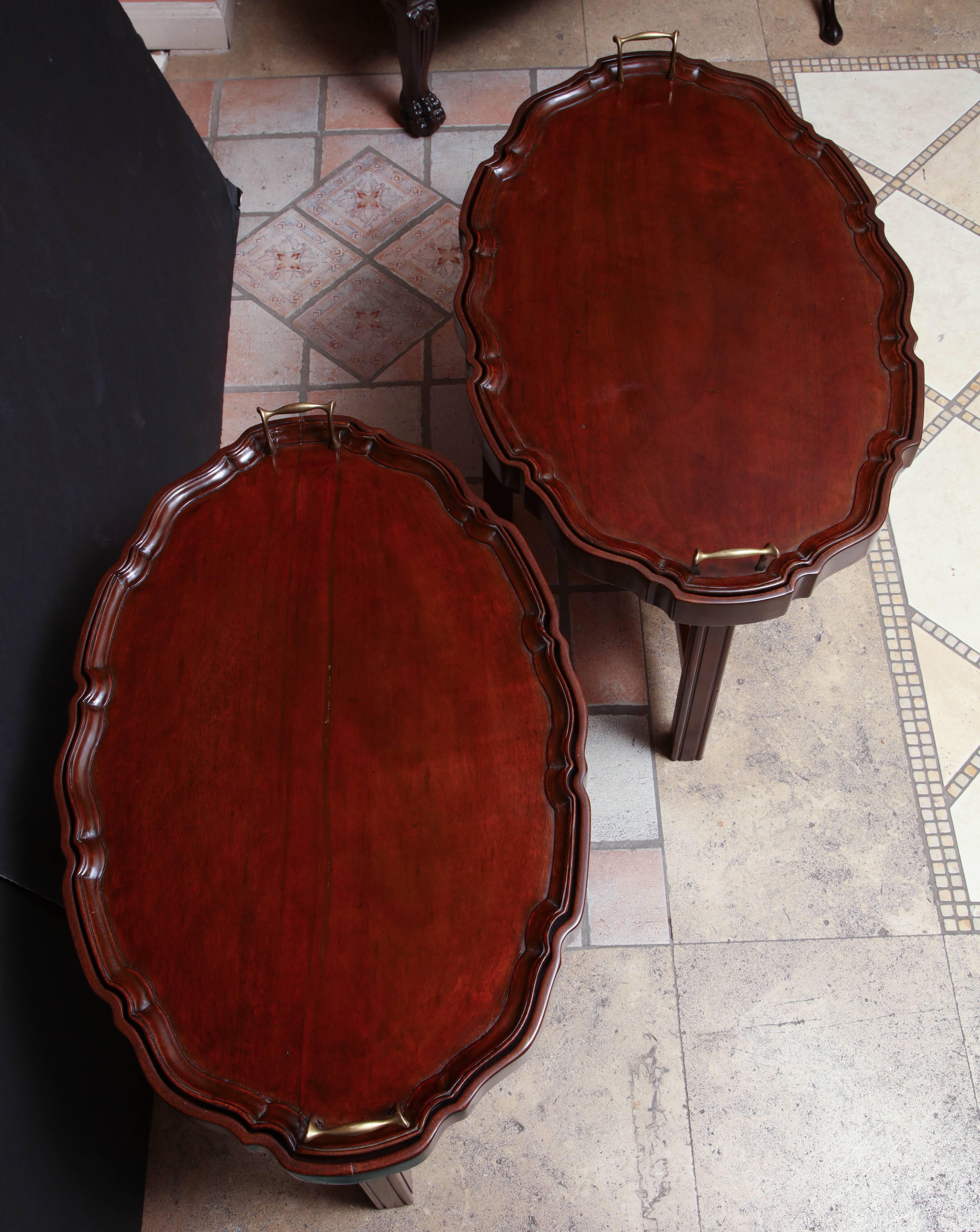 George II Two English Mahogany Trays on Stands