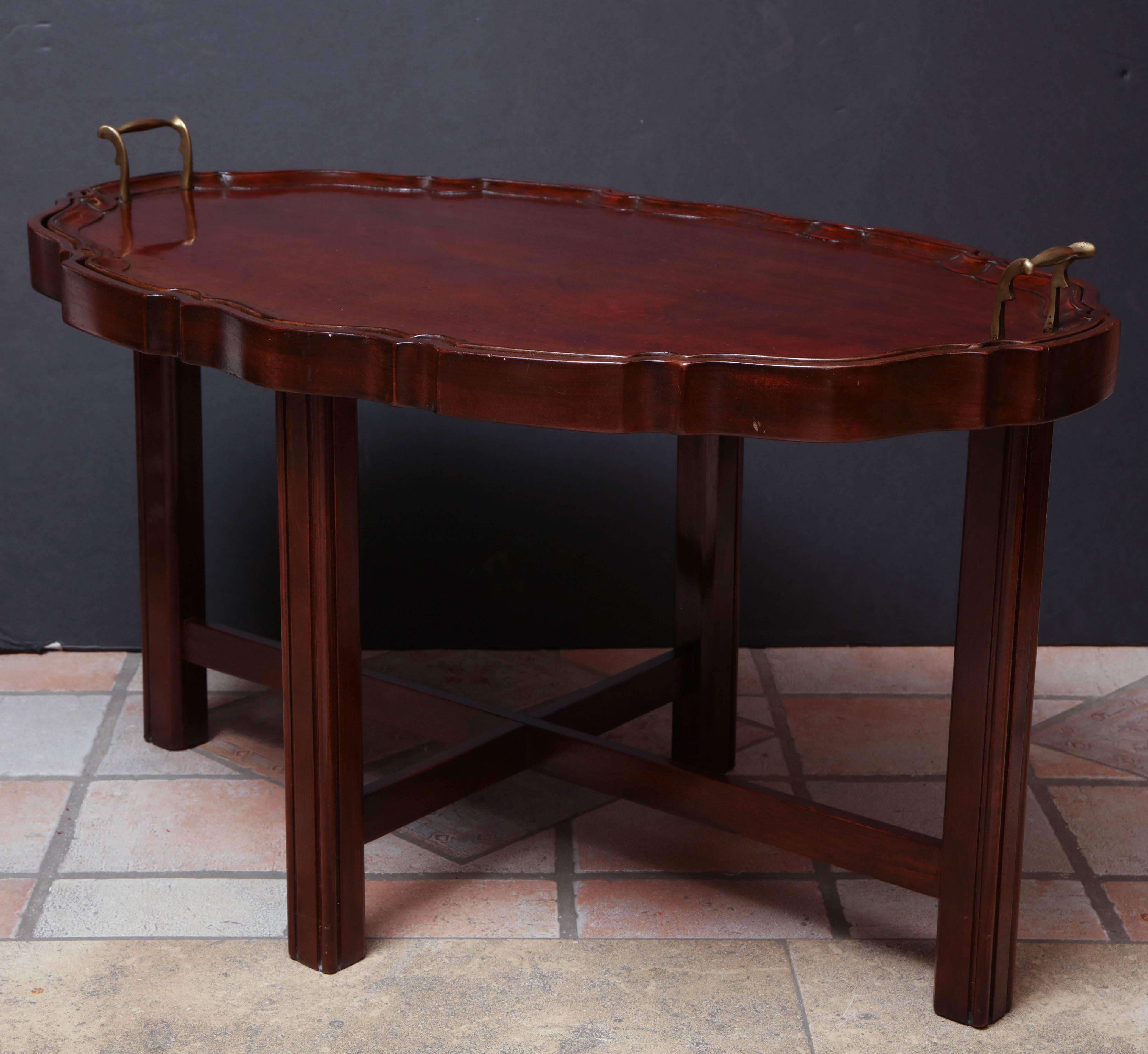 Two English Mahogany Trays on Stands 2