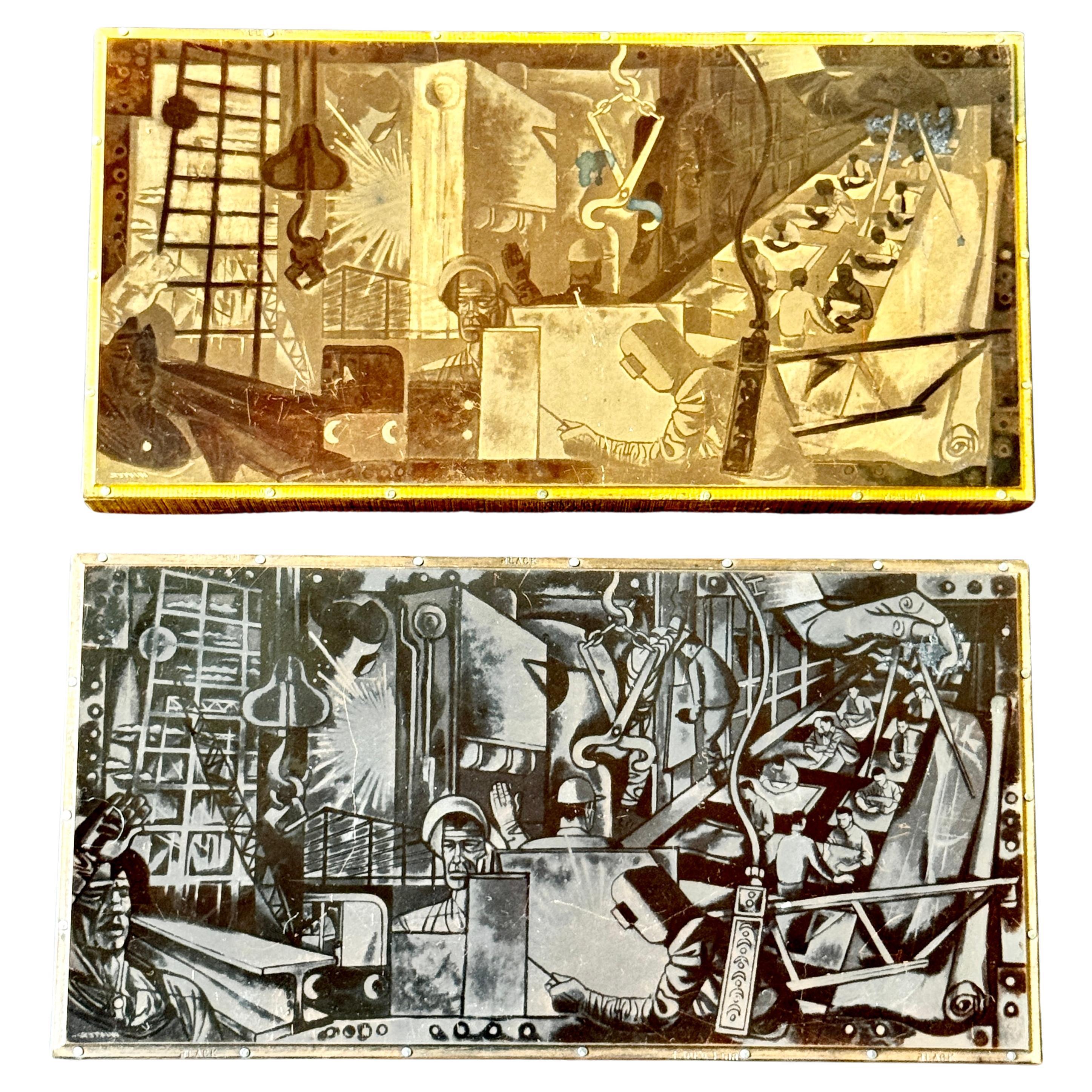 Deux plaques de cuivre gravées par Briadens Limited Engravers Toronto