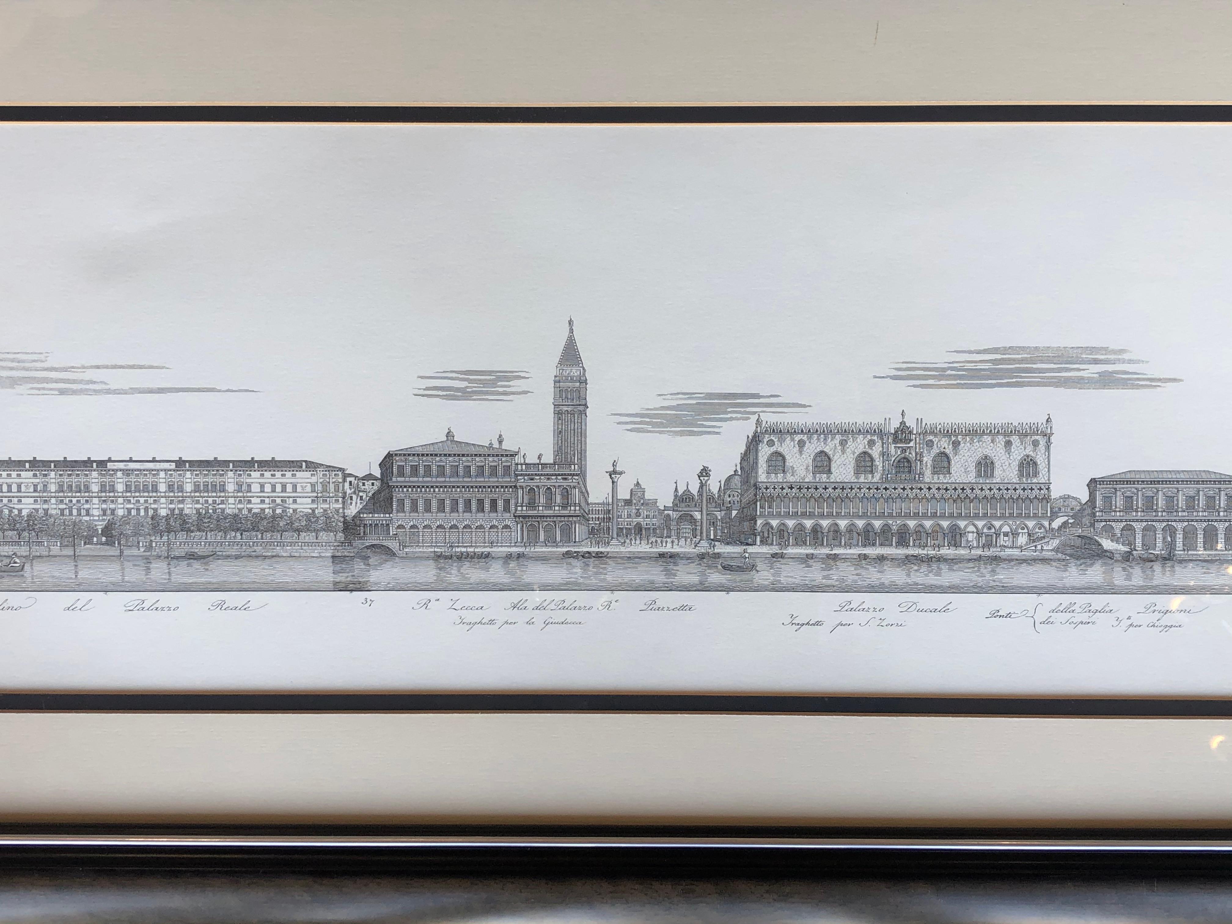 Two Engravings of Italian Cityscapes In Excellent Condition For Sale In Los Angeles, CA