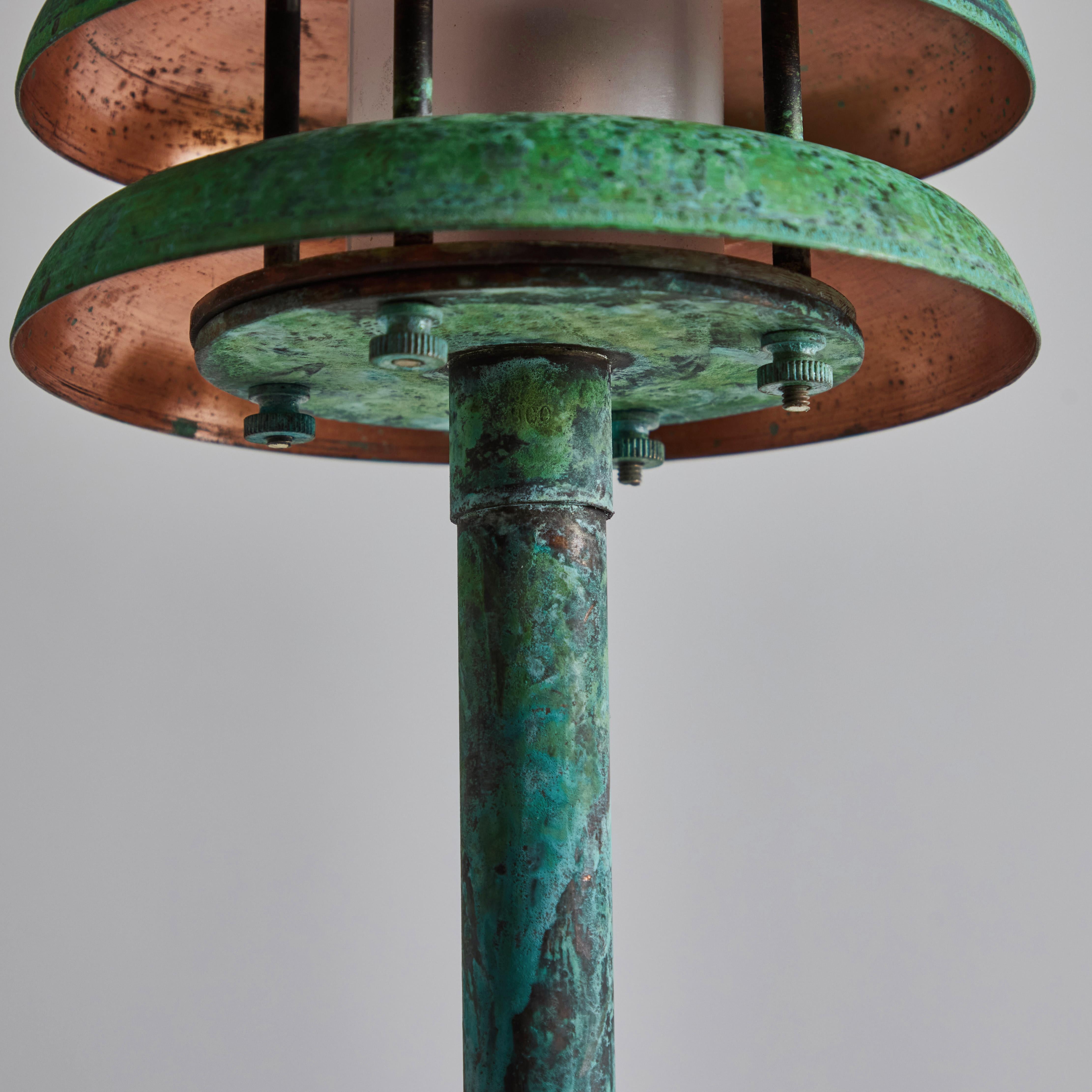 Two Enlighten 'Gibson' Verdigris Patinated Outdoor Bollard Light For Sale 5