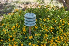 'Gibson' Verdigris Patinated Outdoor Bollard Light by Gary Gibson