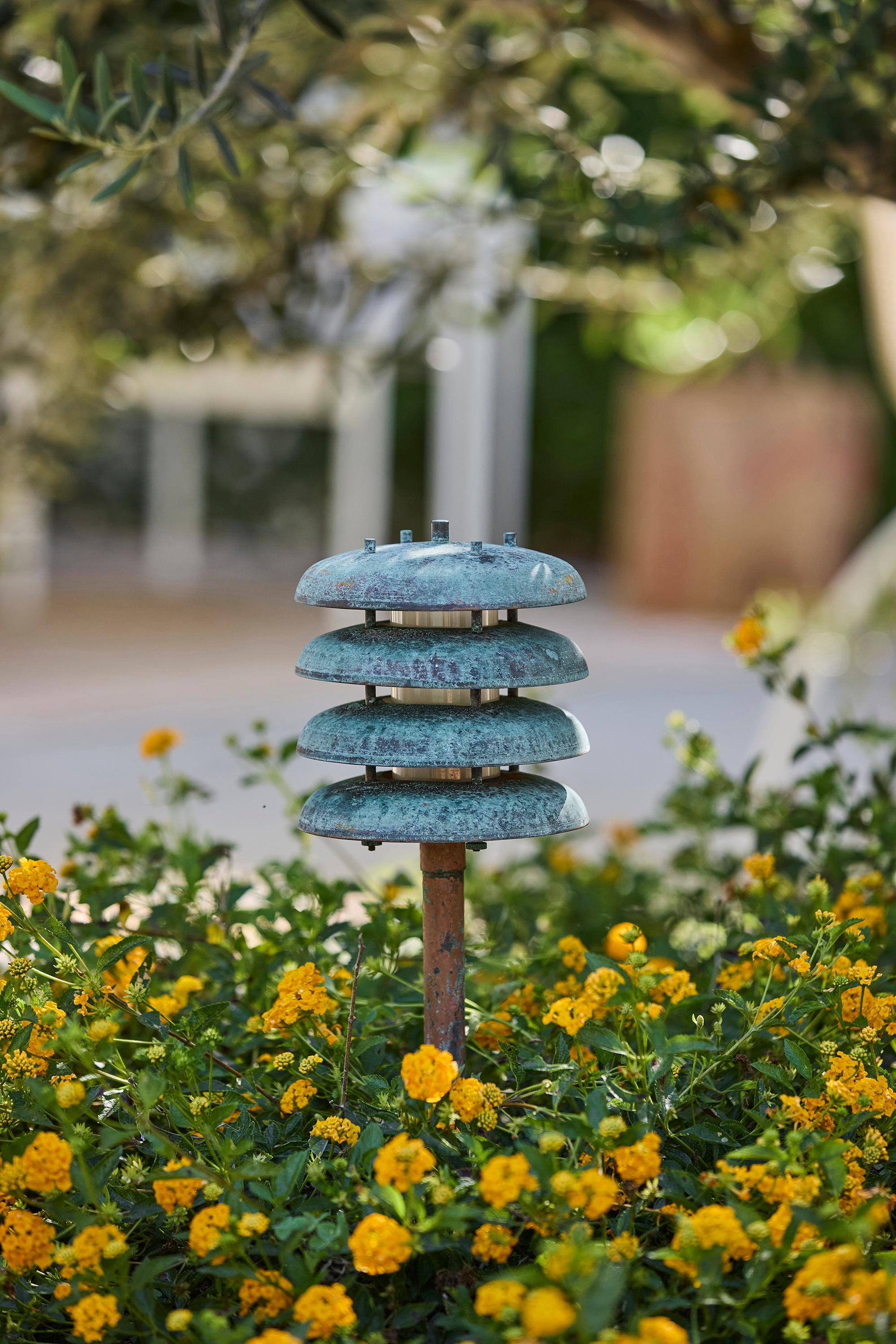 Mid-Century Modern Bollard d'extérieur « Gibson » patiné vert-de-gris de Gary Gibson en vente